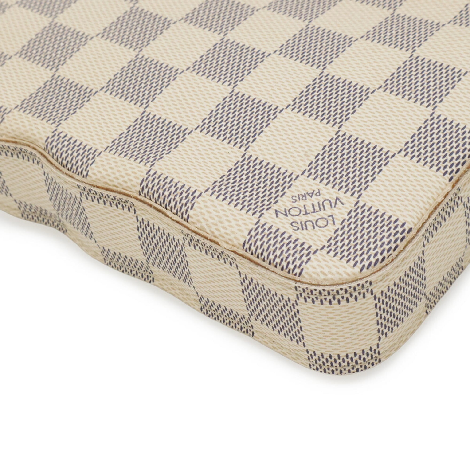 Louis Vuitton Damier Azur Ivory Damier Azur Canvas Pvc Clutch Bag Pochette Shoulder Bag (Pre-Owned)