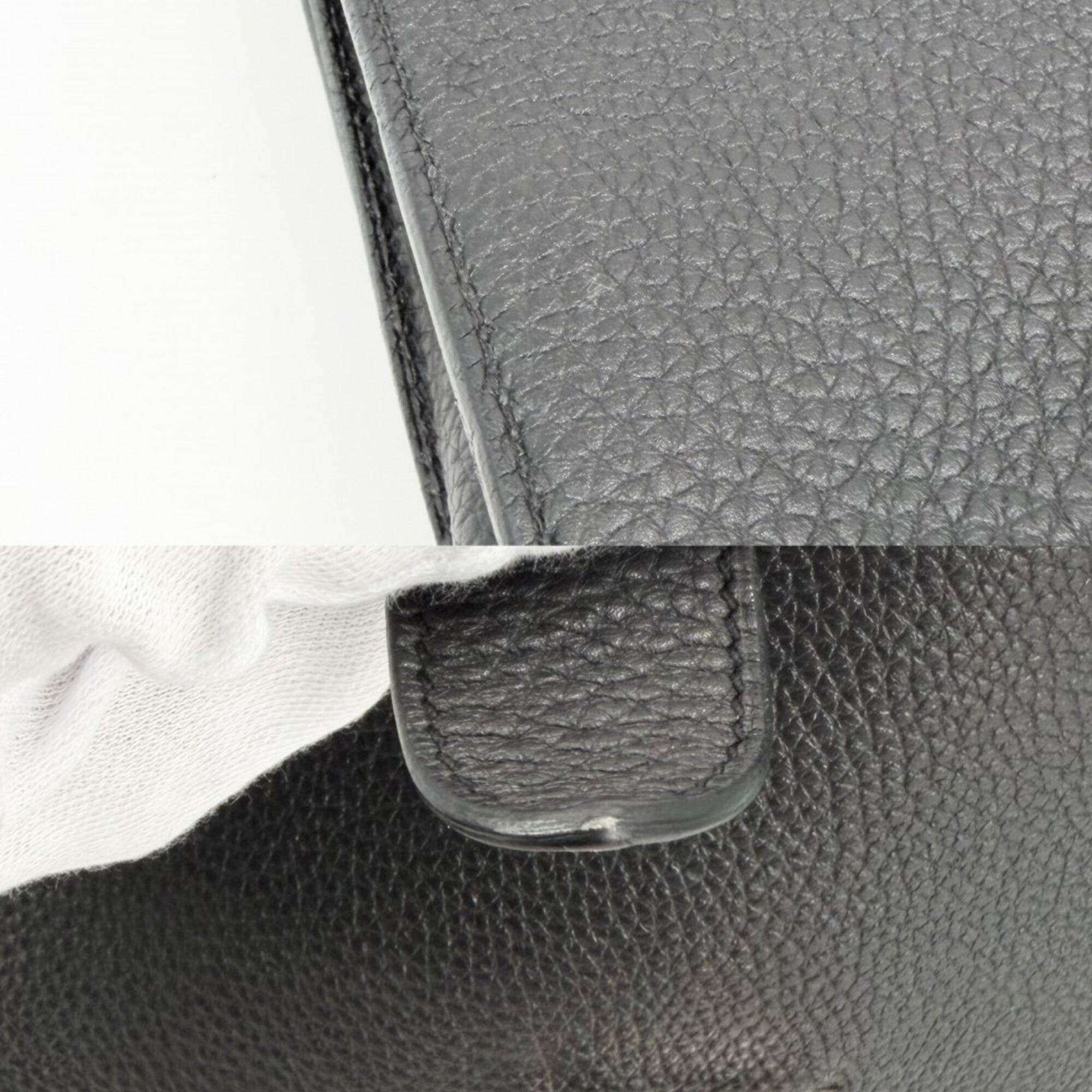Hermes Black Leather Briefcase Handbag (Pre-Owned)