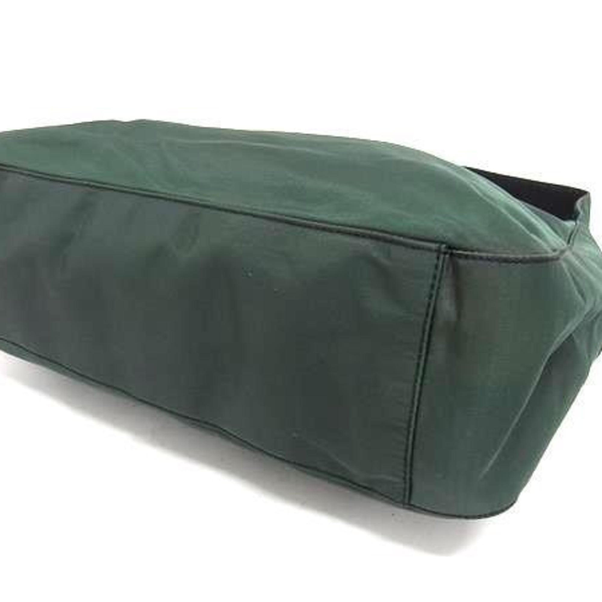Prada Black Green Tessuto Nylon Handbag Shoulder Bag Tote Bag (Pre-Owned)