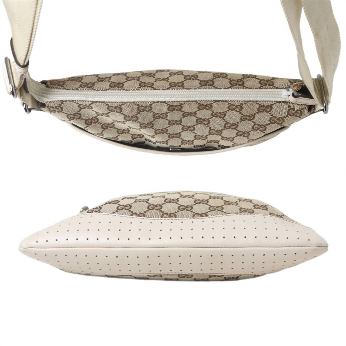 Gucci Gg Canvas Beige Off-White Gg Canvas Shoulder Bag (Pre-Owned)