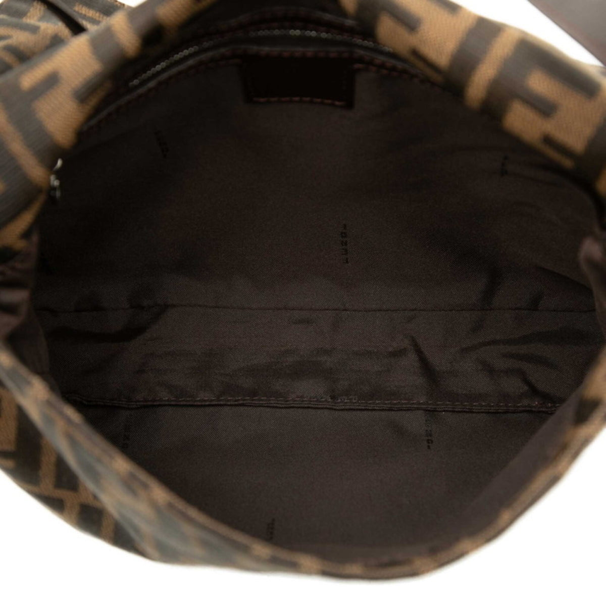 Fendi Zucca Brown Canvas Leather Shoulder Bag (Pre-Owned)