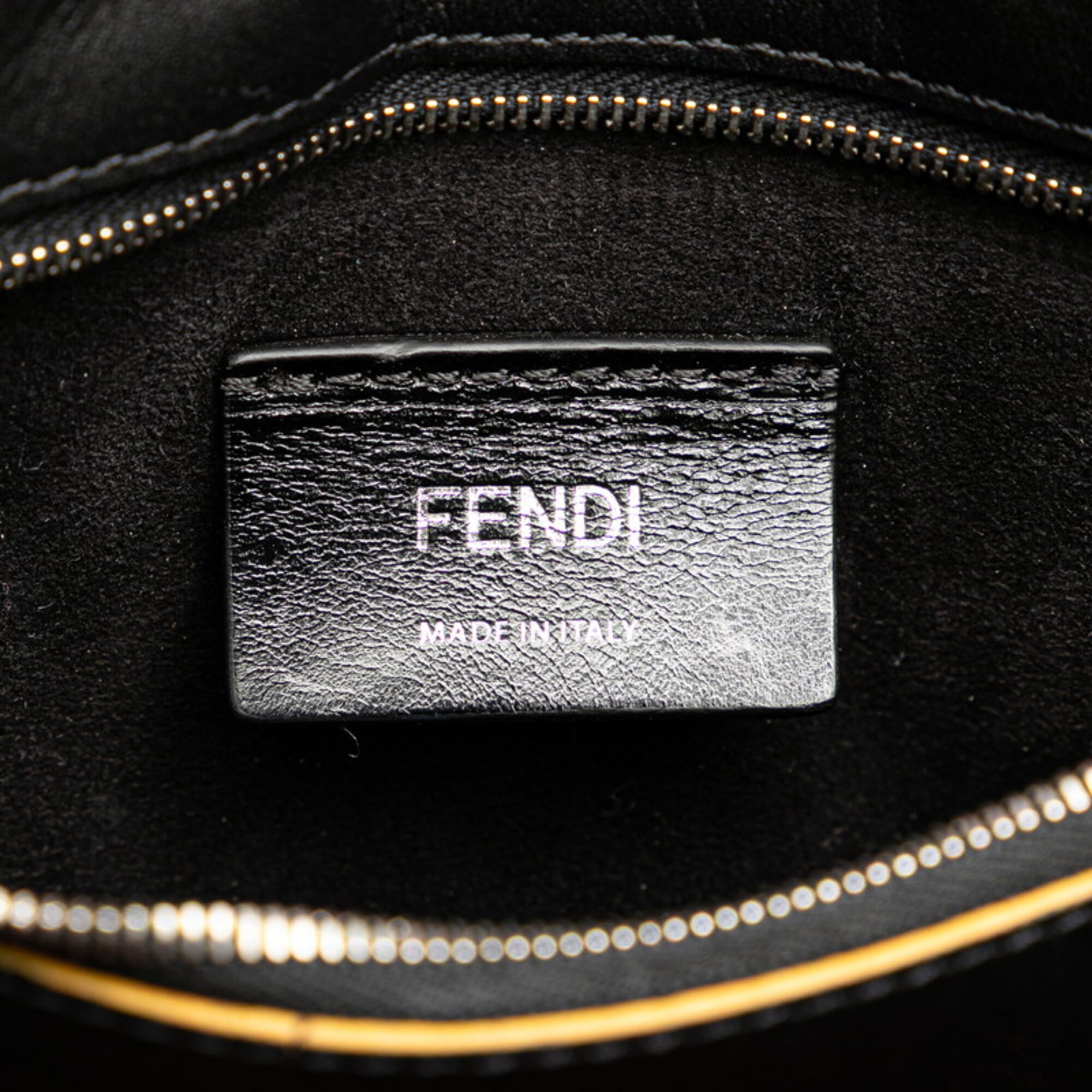 Fendi Navy Wool Leather Handbag Tote Bag (Pre-Owned)