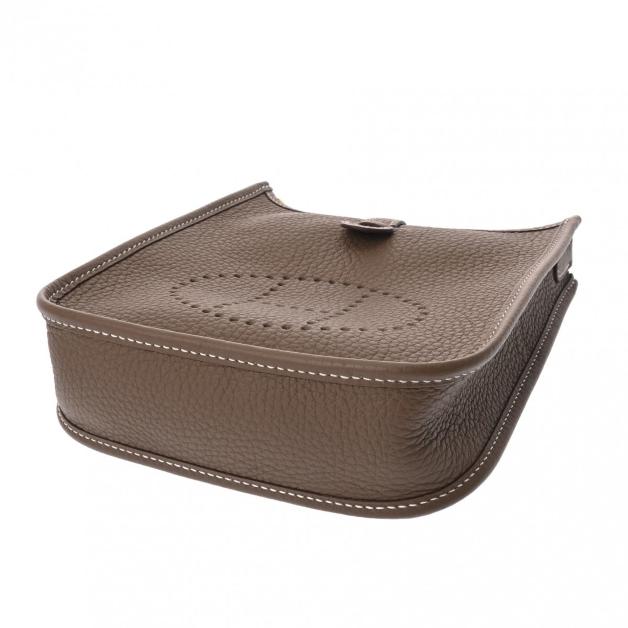 Hermes Etoupe Gray Taurillon Clemence Leather Shoulder Bag (Pre-Owned)
