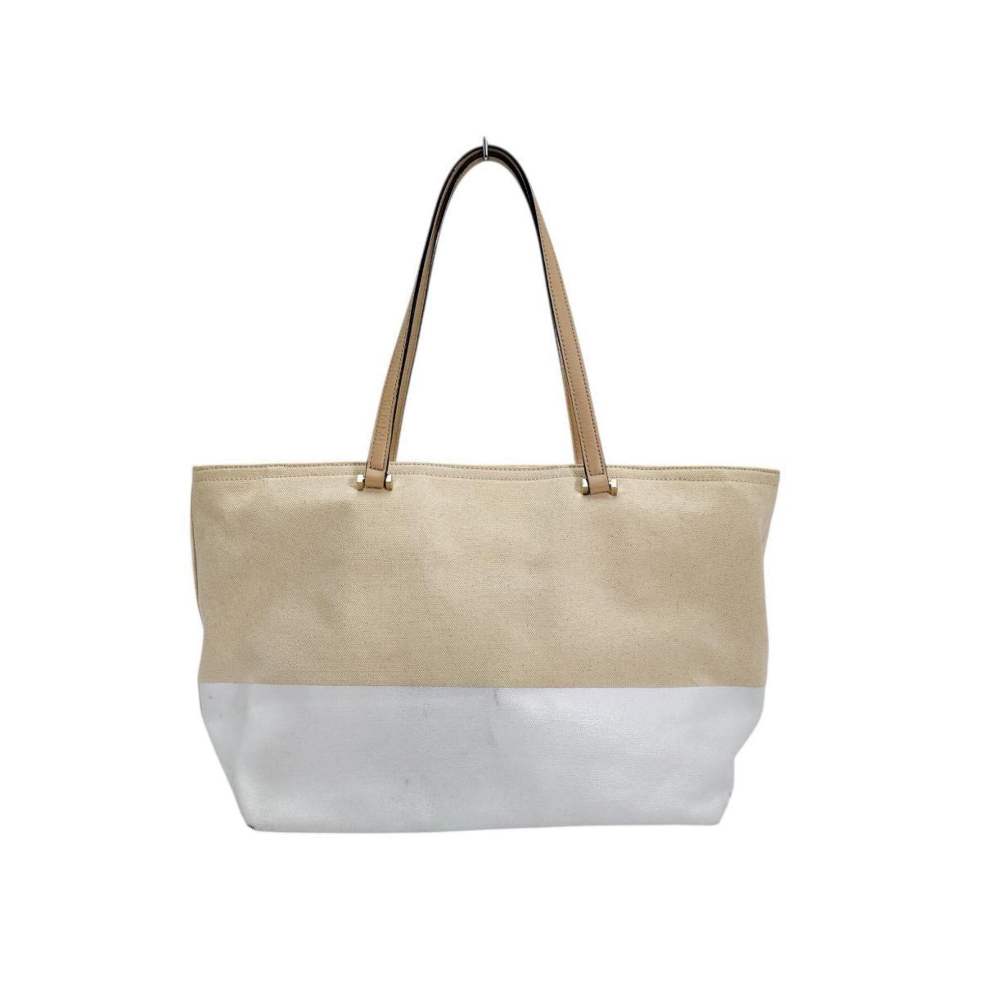 Kate Spade Beige Canvas Handbag Tote Bag (Pre-Owned)