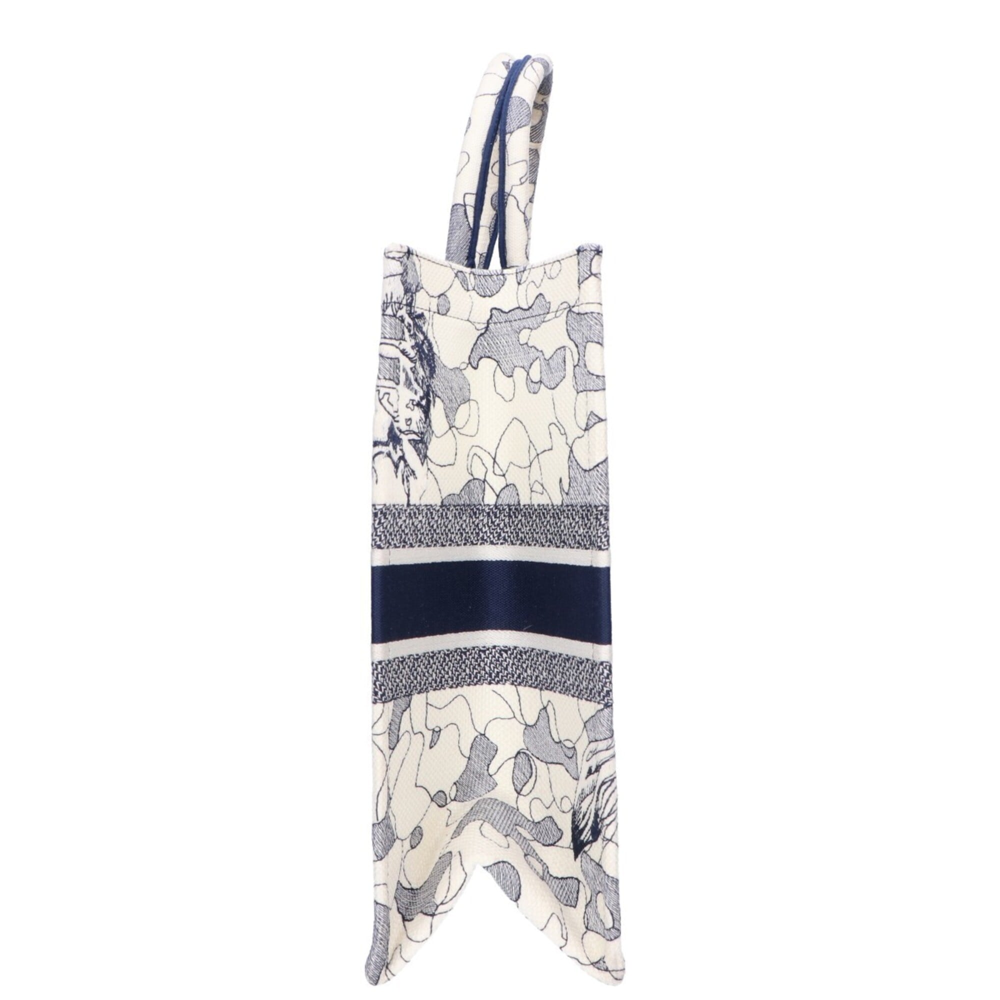 Christian Dior Navy White Canvas Tote Bag (Pre-Owned)