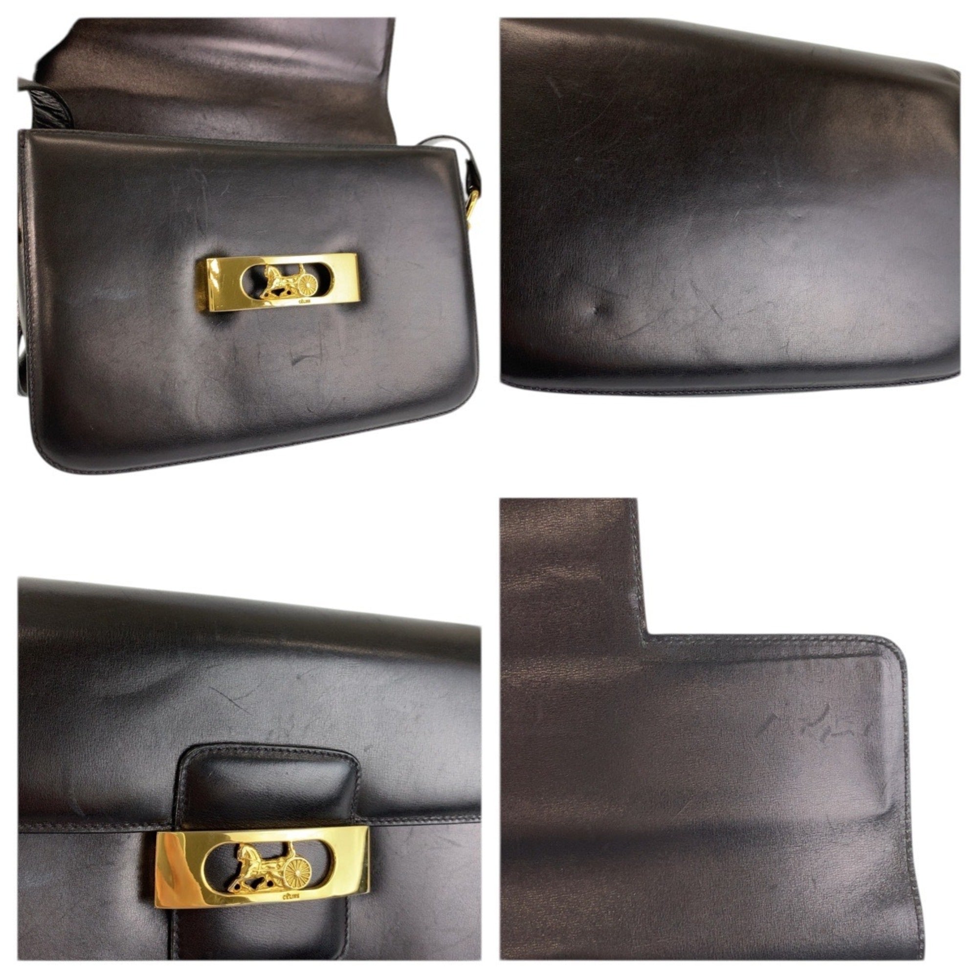Celine Black Leather Shoulder Bag (Pre-Owned)