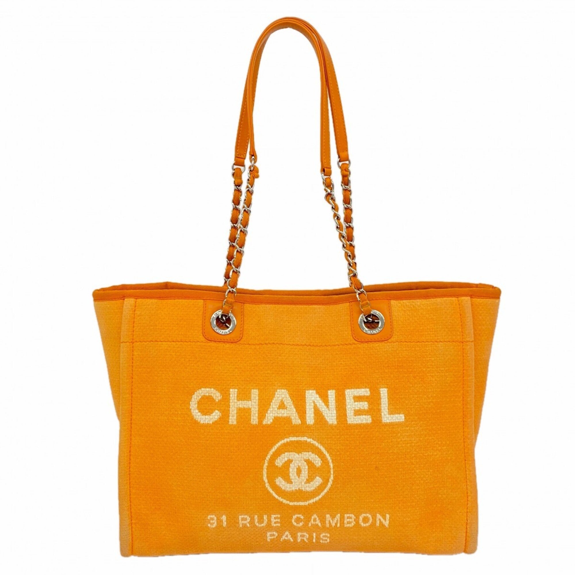 Chanel Orange Canvas Tote Bag (Pre-Owned)