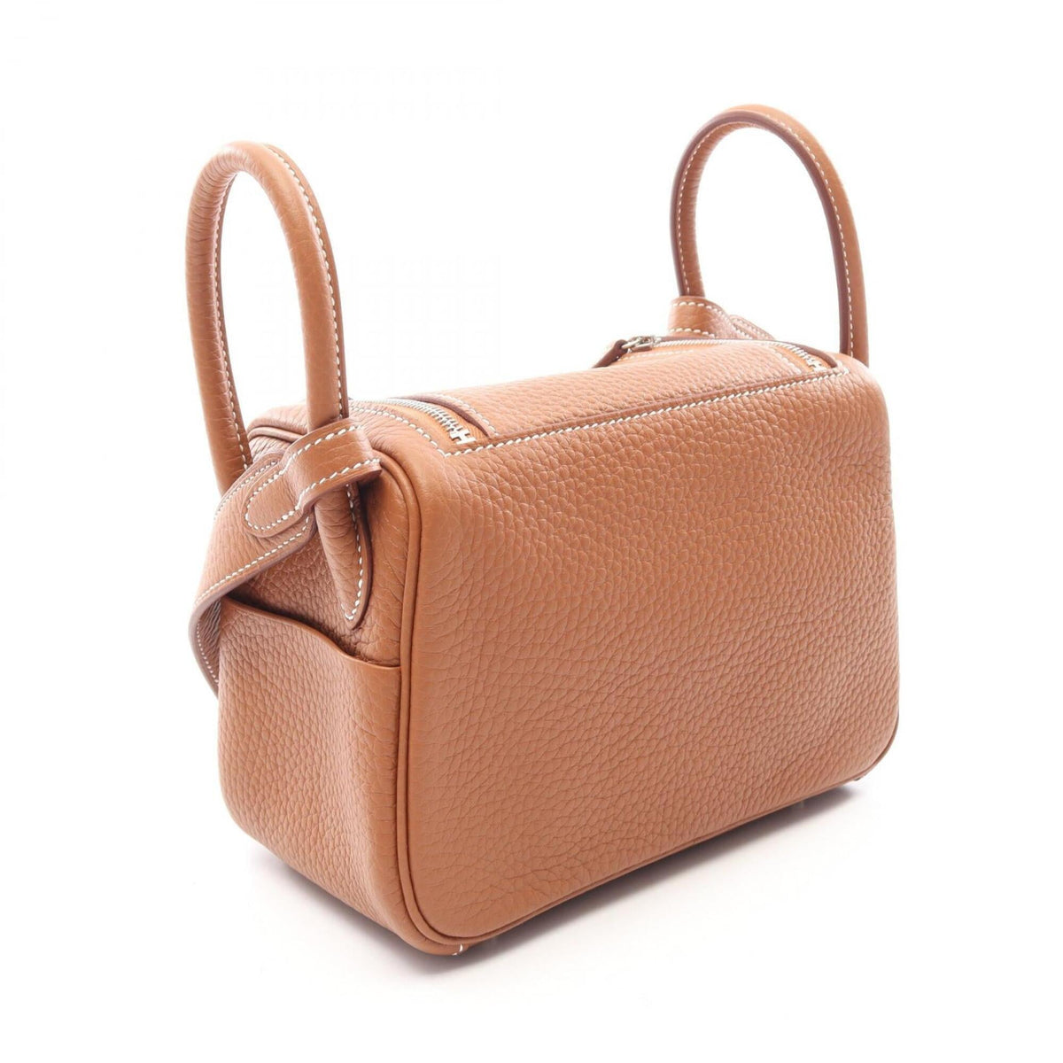 Hermes Brown Gold Taurillon Clemence Leather Leather Handbag Shoulder Bag (Pre-Owned)