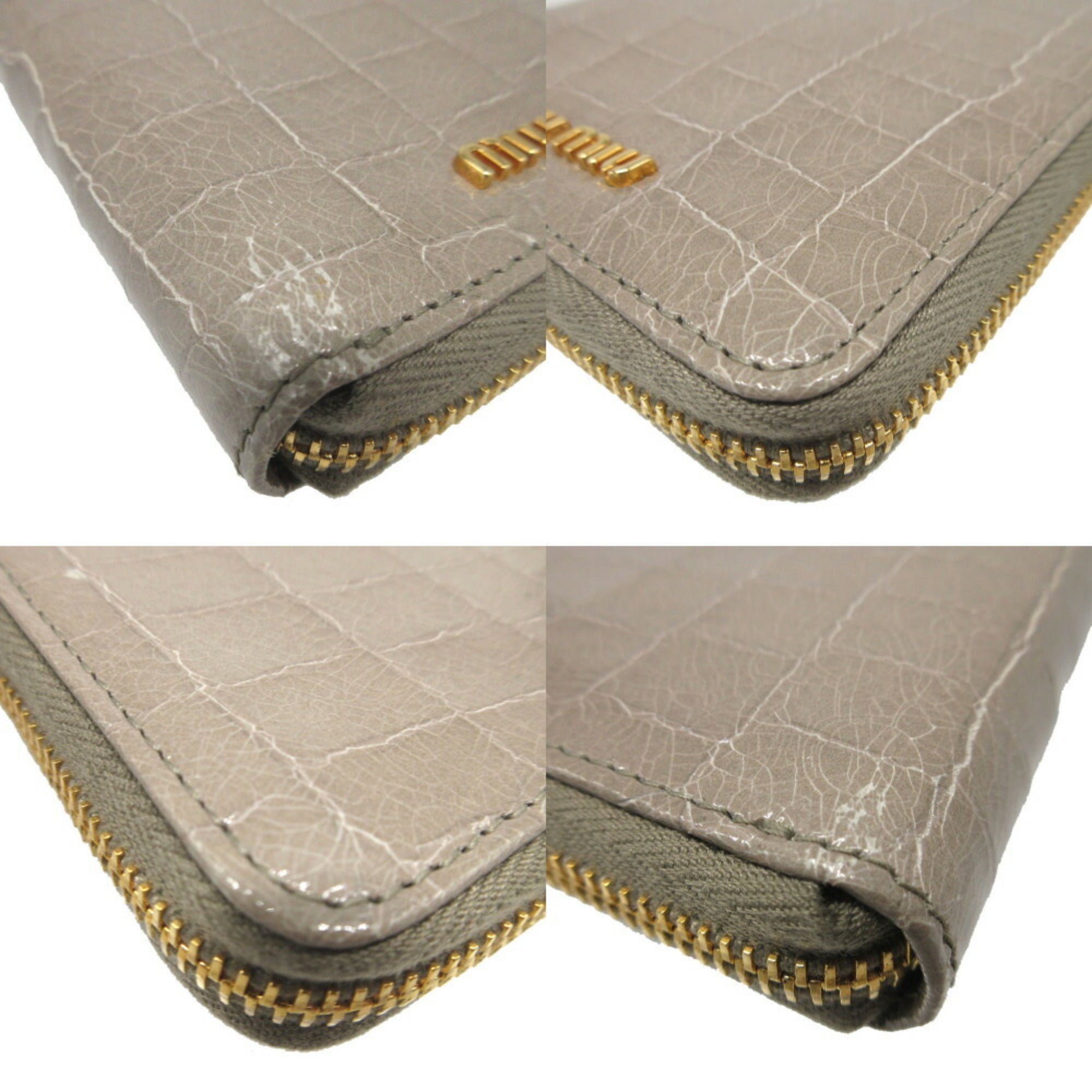 Miu Miu Gray Leather Wallet (Bi-Fold) (Pre-Owned)