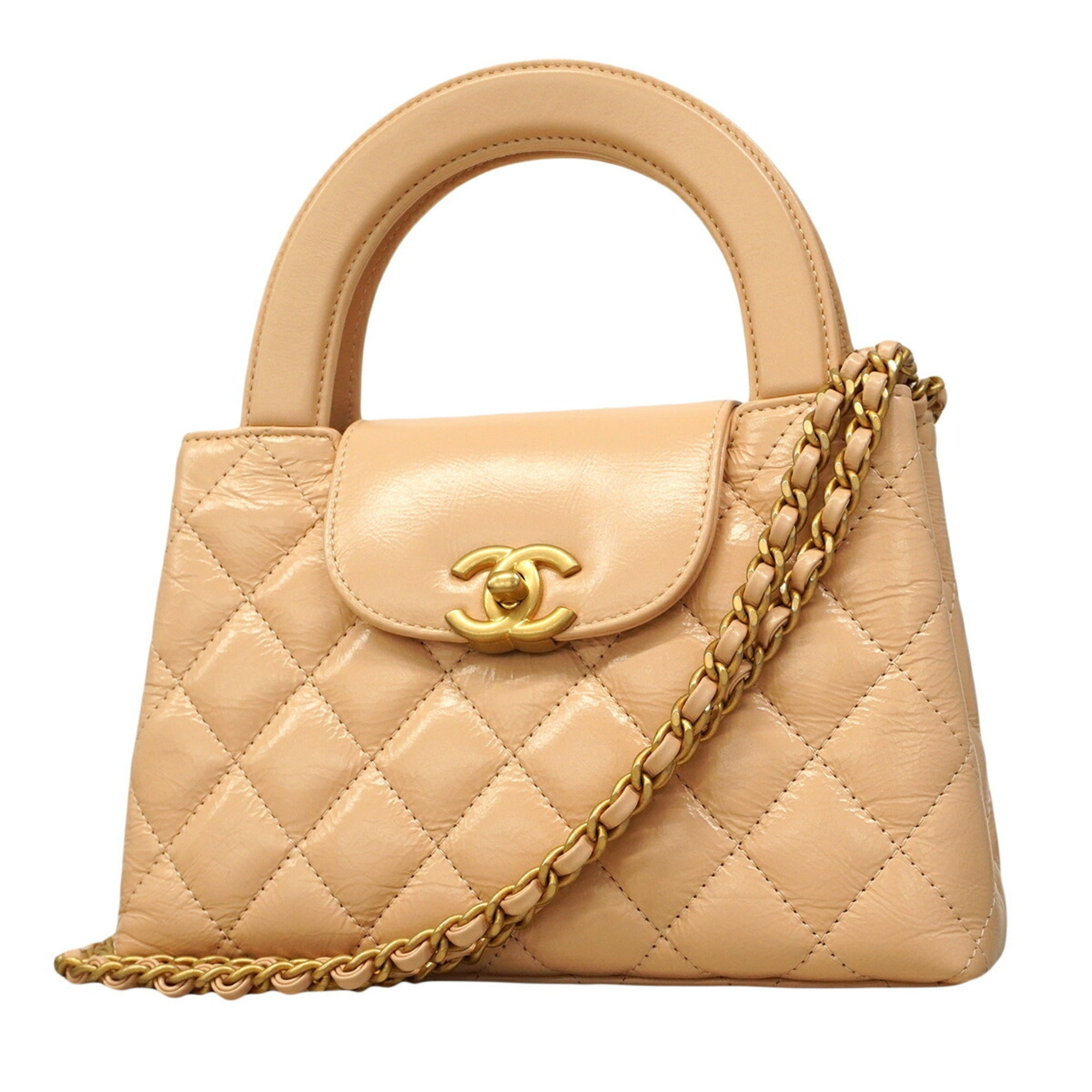 Chanel Beige Leather Handbag (Pre-Owned)
