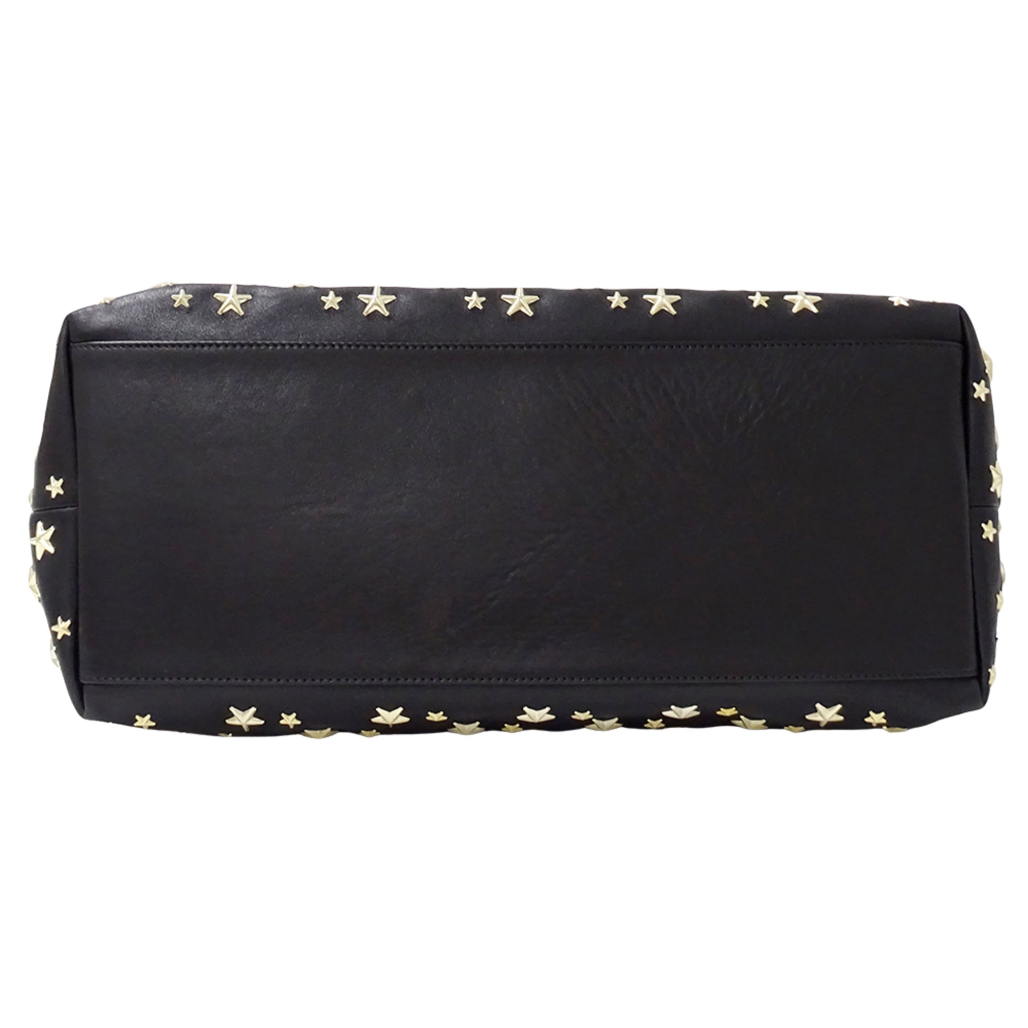 Jimmy Choo Black Leather Handbag Tote Bag (Pre-Owned)