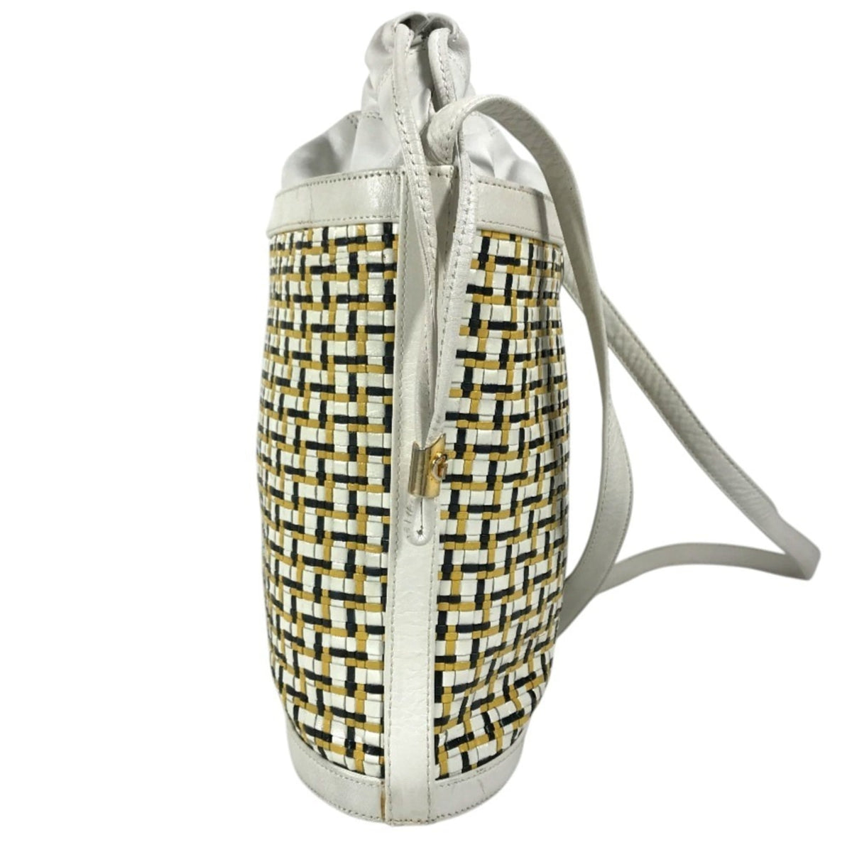 Gucci White Yellow Leather Shoulder Bag (Pre-Owned)
