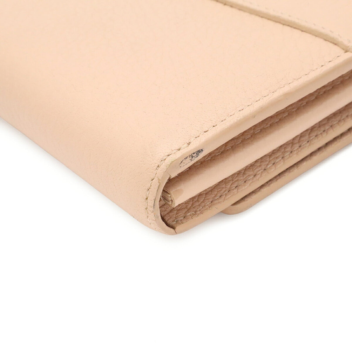 Louis Vuitton Beige Leather Long Wallet (Bi-Fold) (Pre-Owned)