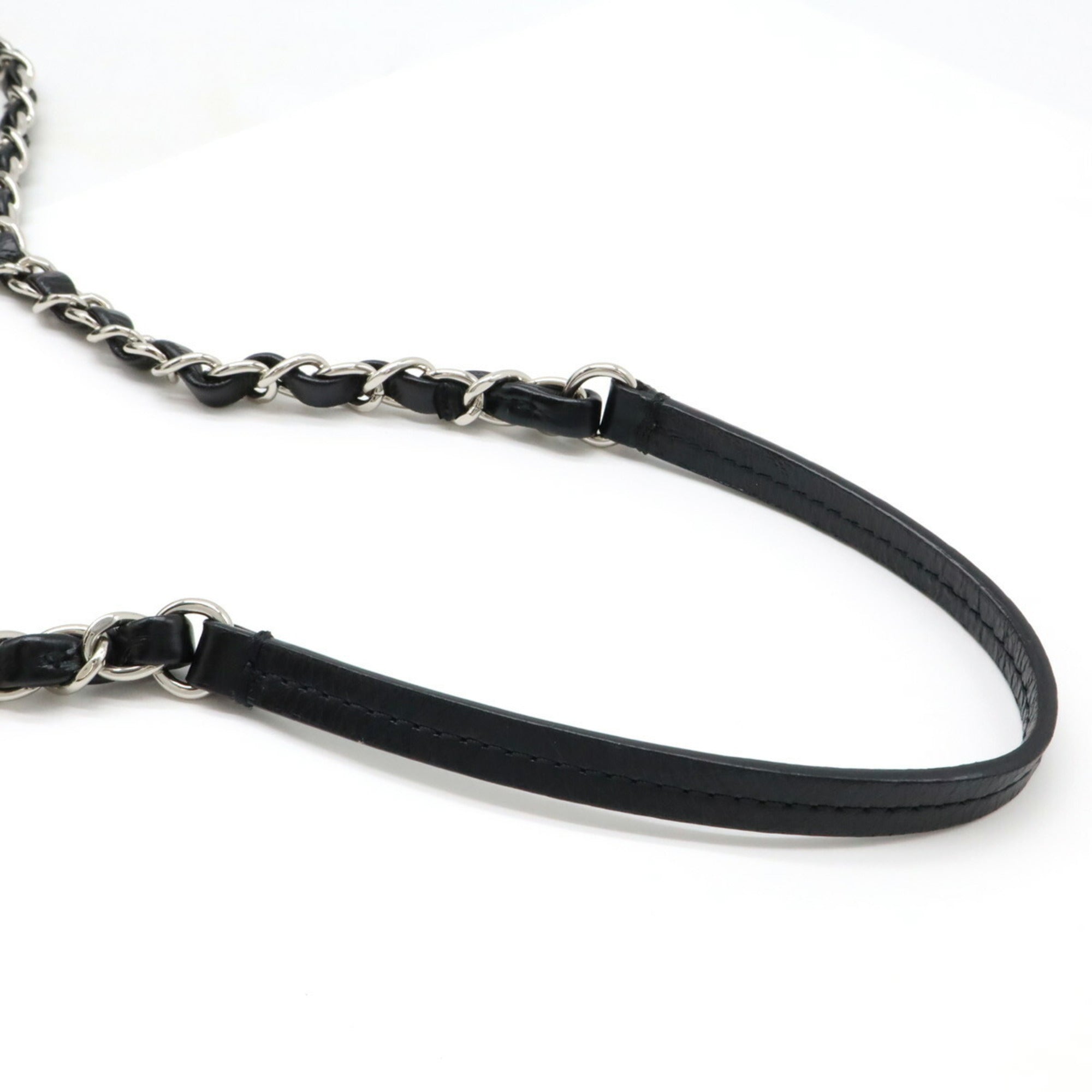 Chanel Black Vinyl Leather Shoulder Bag (Pre-Owned)