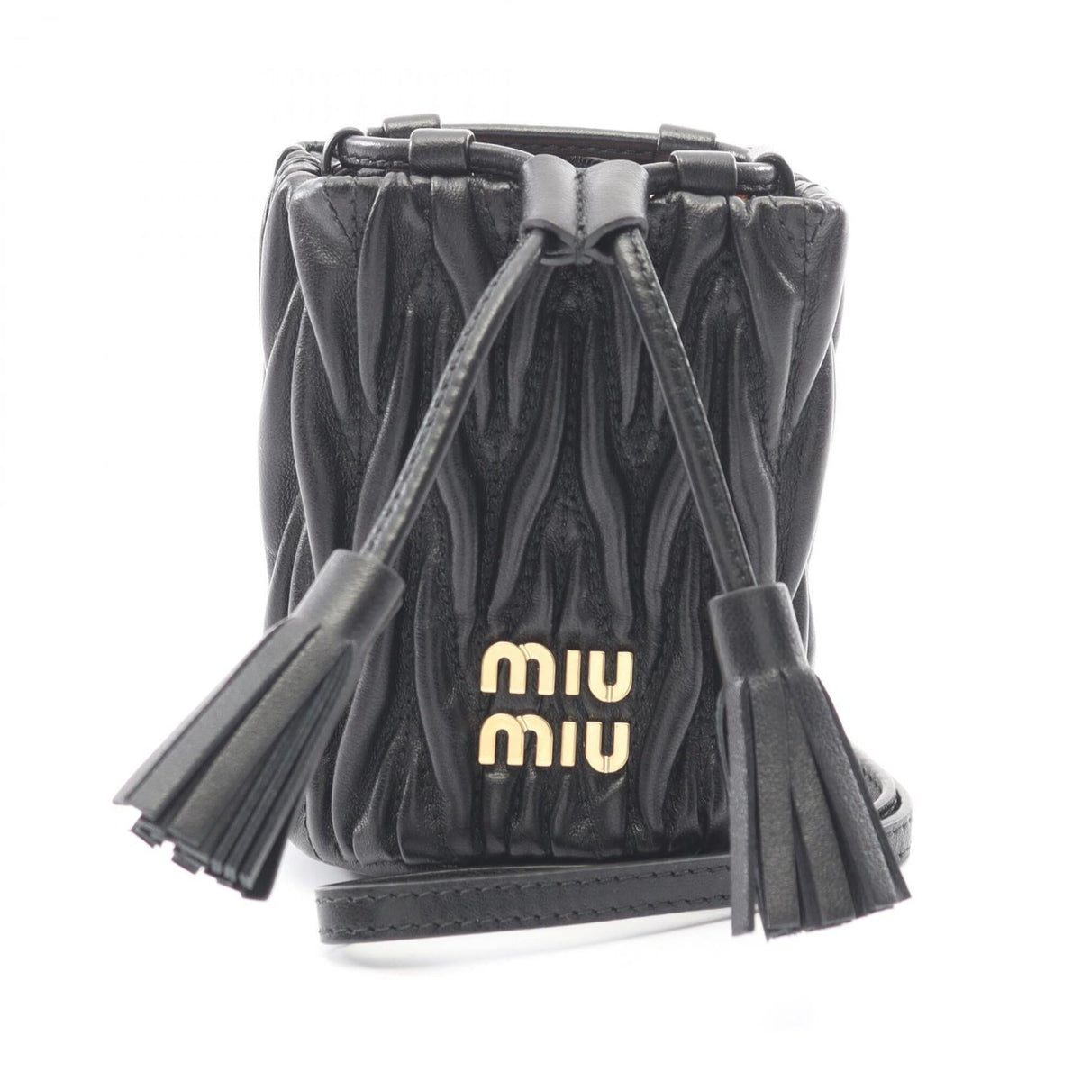 Miu Miu Black Leather Handbag Shoulder Bag (Pre-Owned)