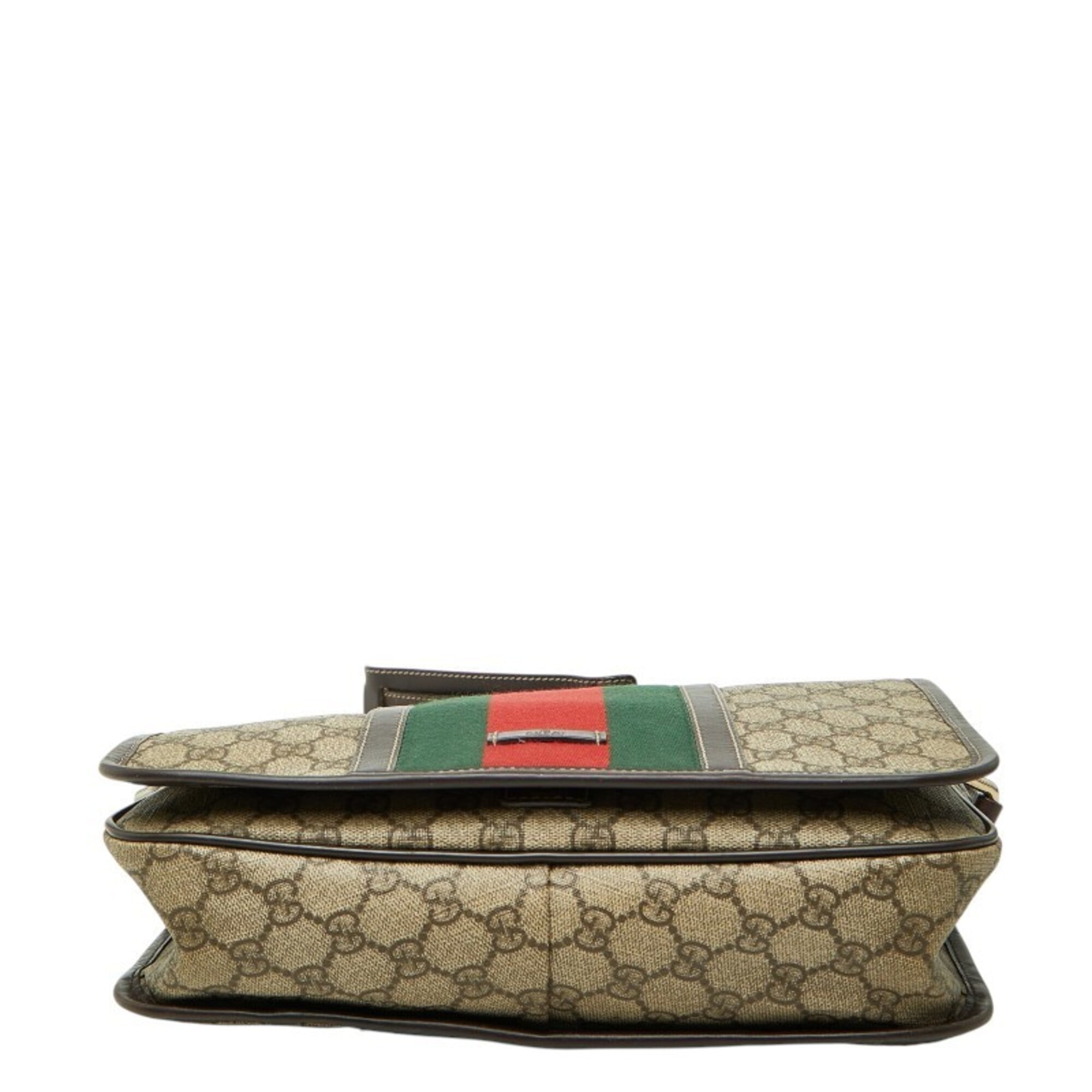 Gucci Beige Brown Leather Pvc Messenger Bag (Pre-Owned)