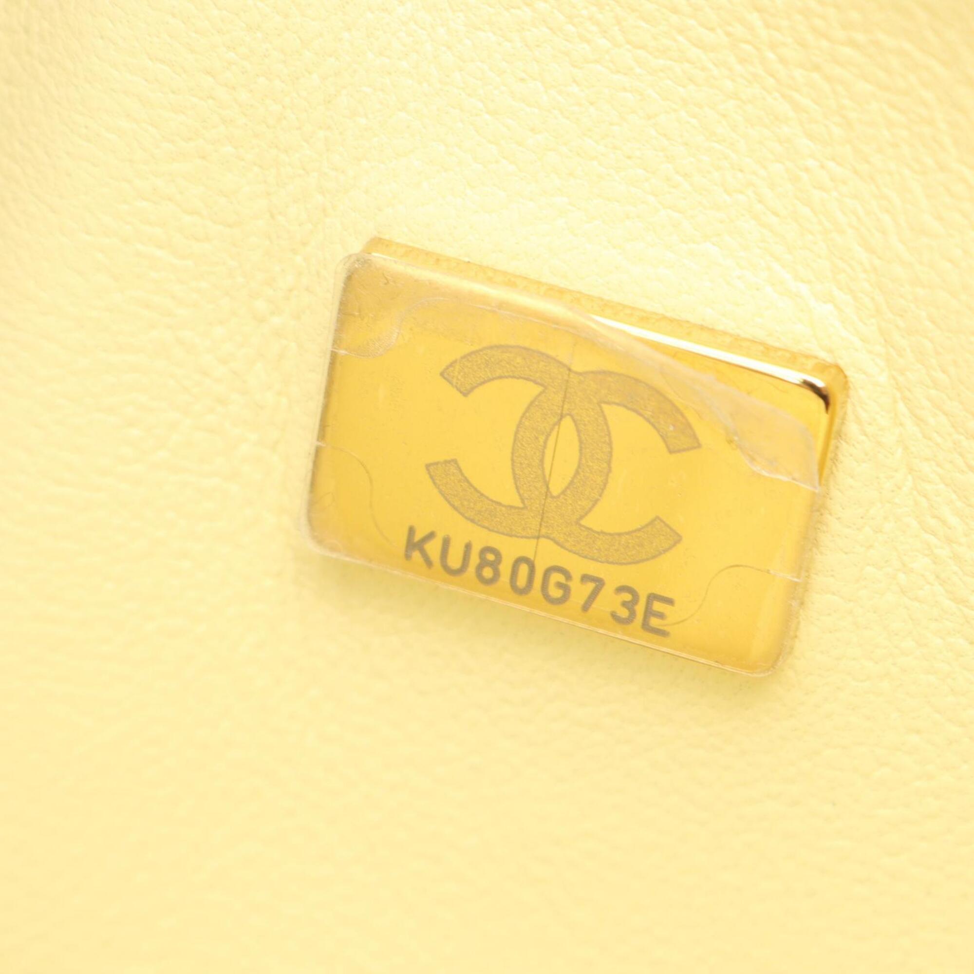 Chanel Yellow Leather Handbag Shoulder Bag (Pre-Owned)