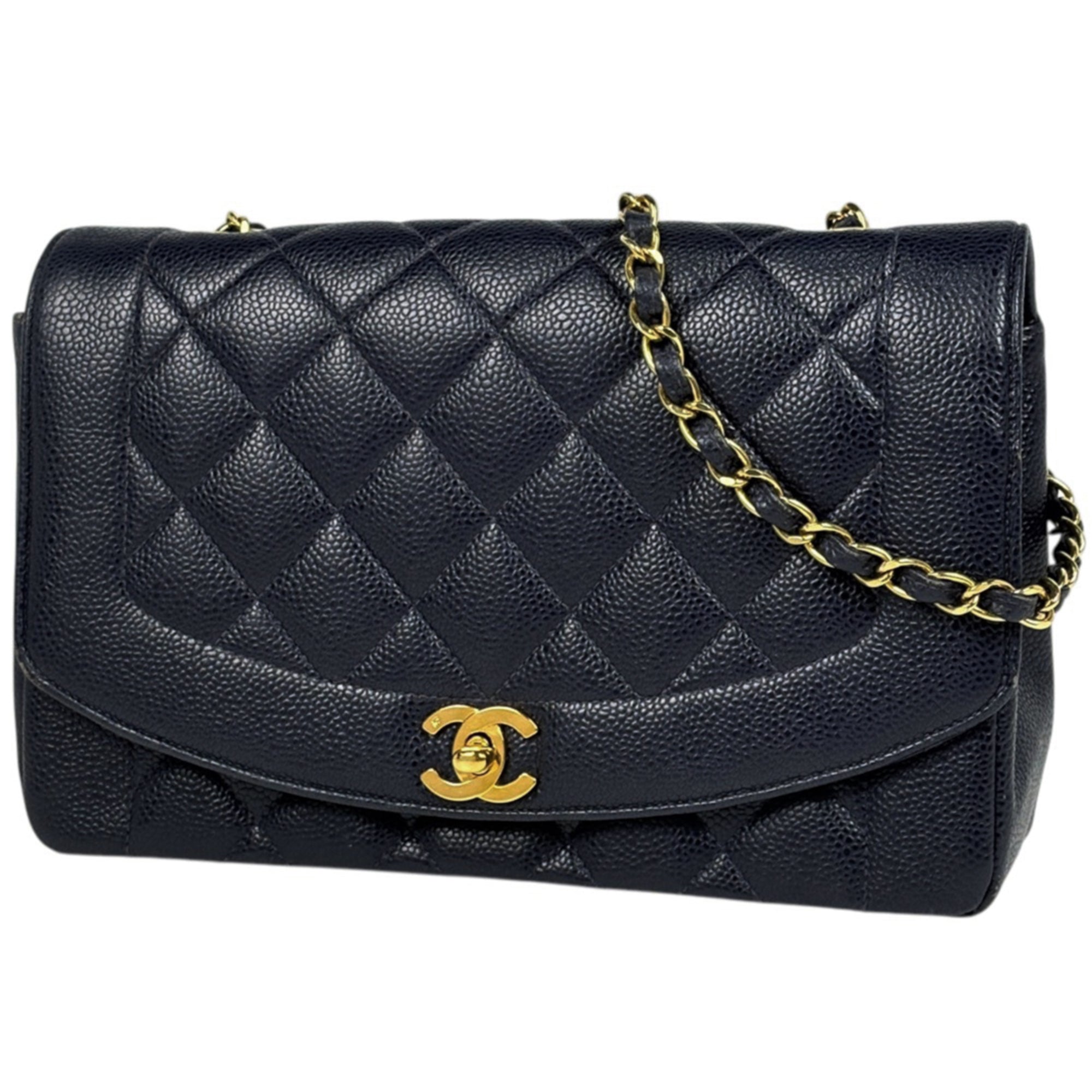 Chanel Navy Grained Calfskin Shoulder Bag (Pre-Owned)