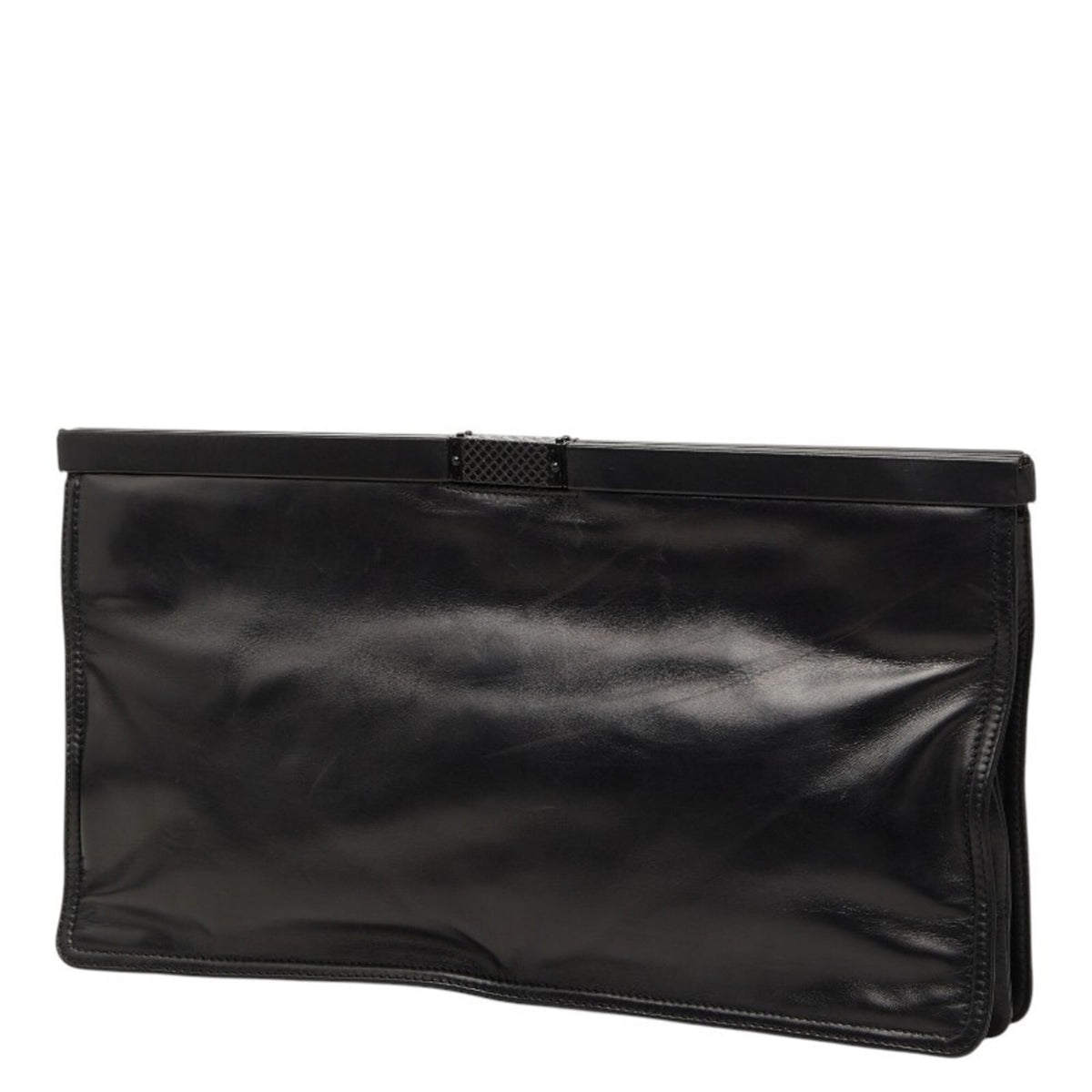 Bottega Veneta Black Leather Clutch Bag (Pre-Owned)
