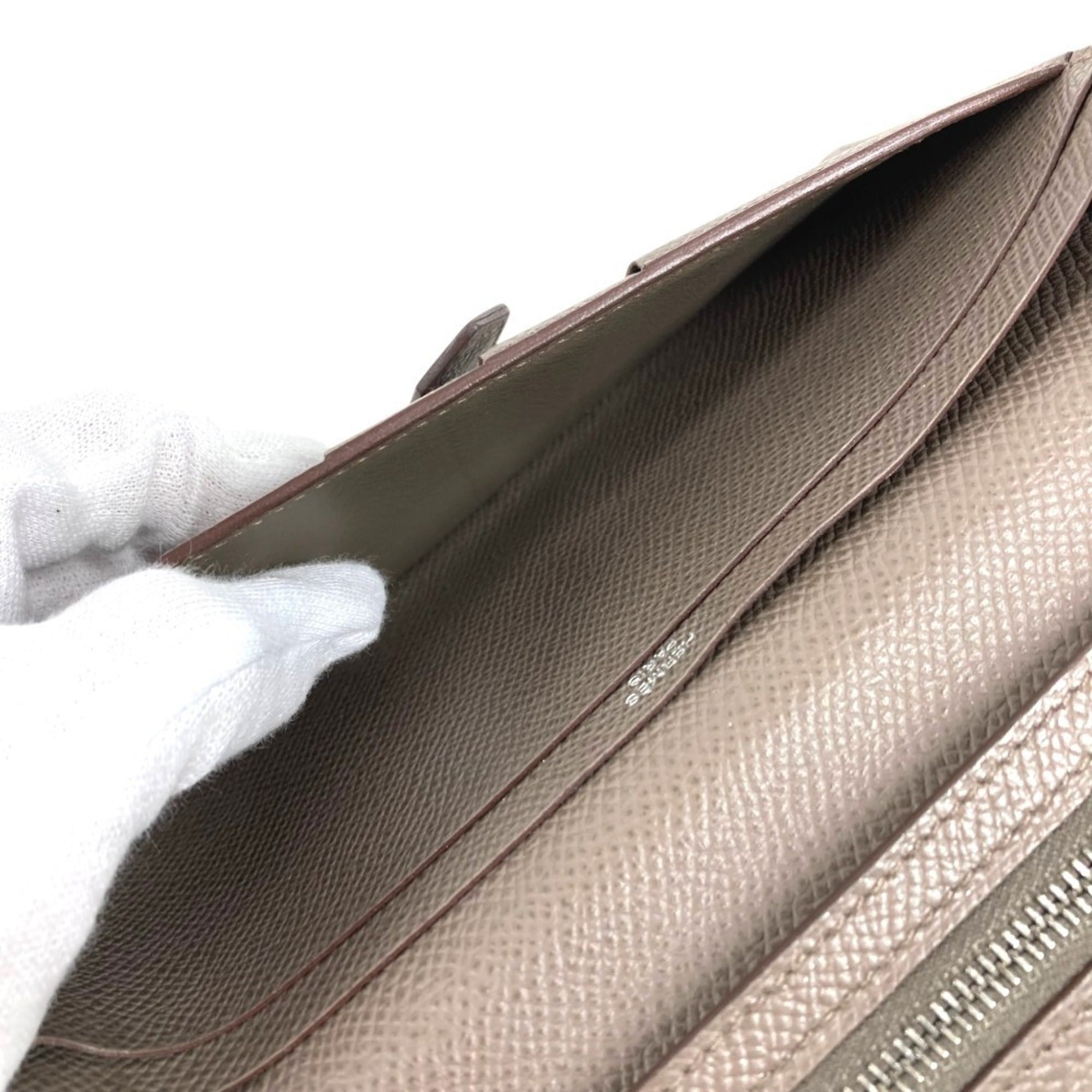 Hermes Gray Epsom Leather Long Wallet (Bi-Fold) (Pre-Owned)