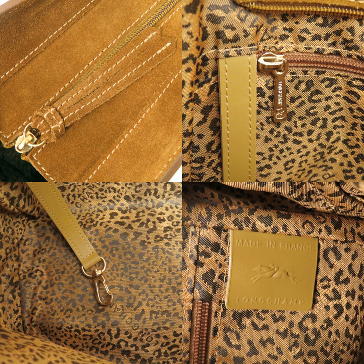 Longchamp Brown Velvet Leather Tote Bag (Pre-Owned)