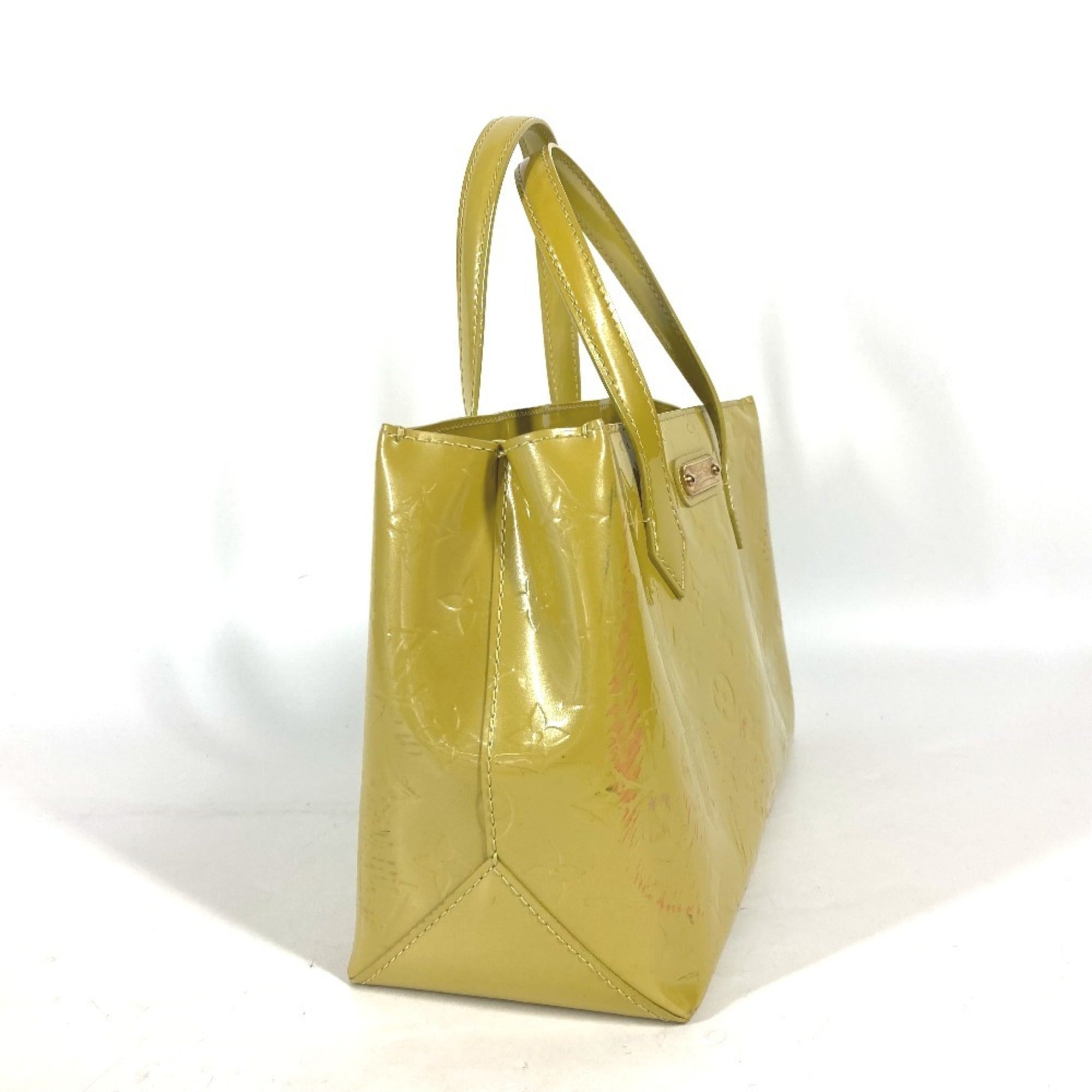 Louis Vuitton Yellow Monogram Vernis Handbag Tote Bag (Pre-Owned)