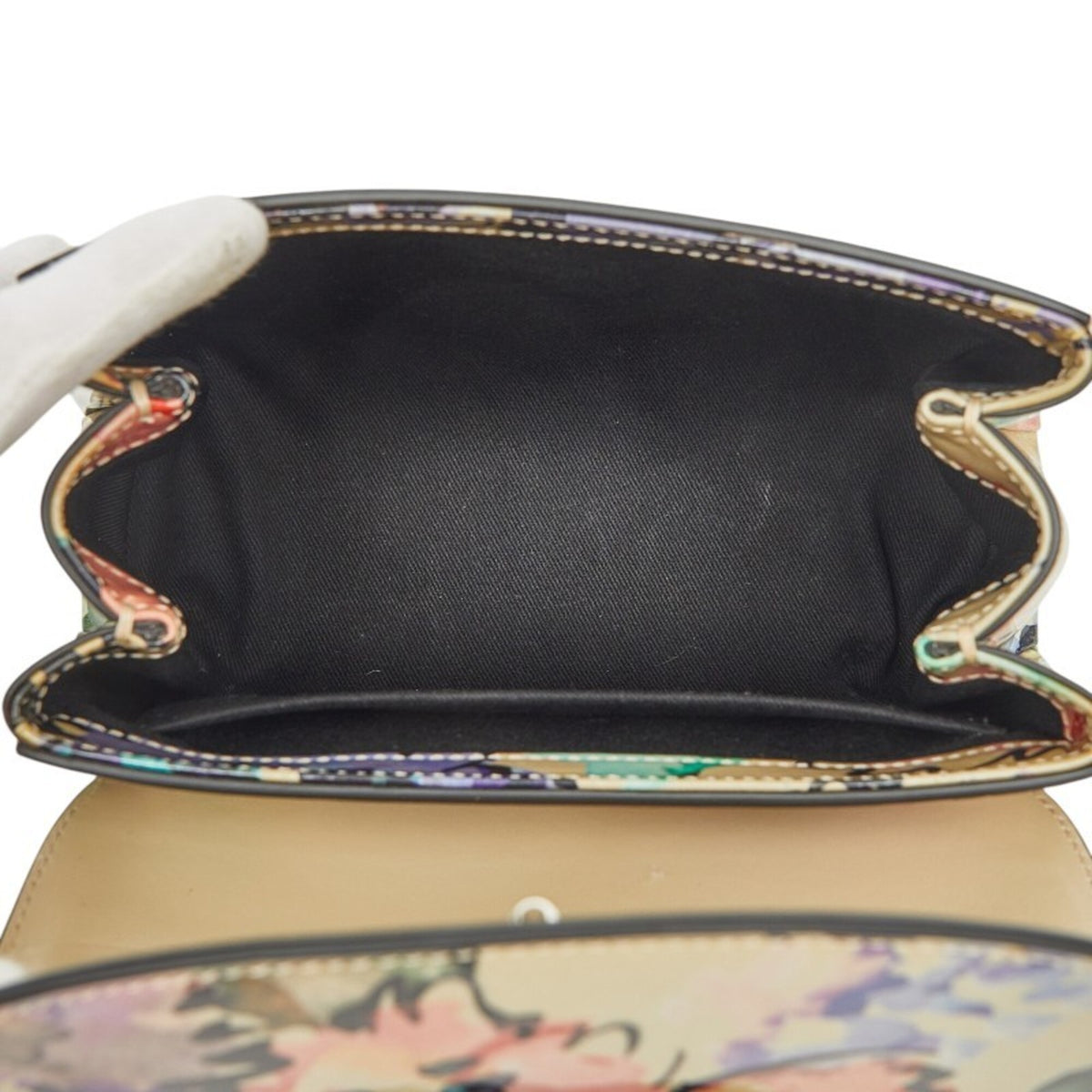 Giorgio Armani Beige Multi-Color Leather Handbag (Pre-Owned)