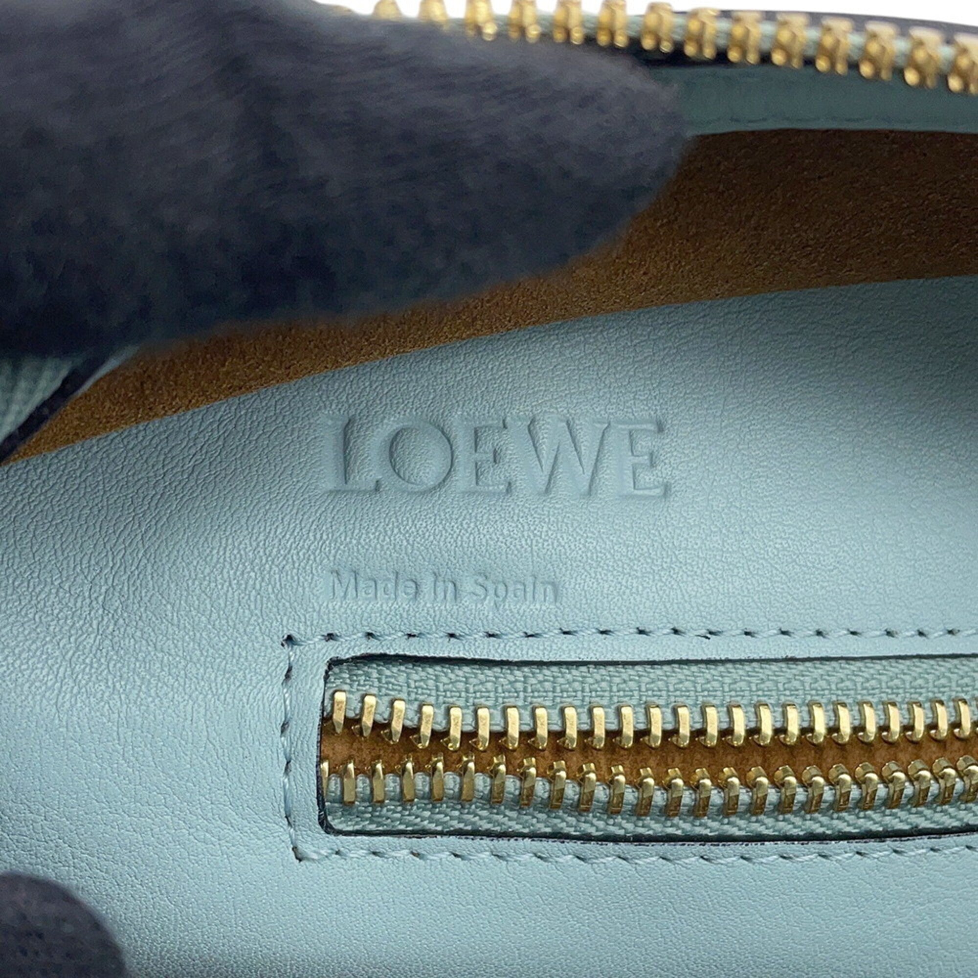 Loewe Amazona Light Blue Leather Handbag Shoulder Bag (Pre-Owned)