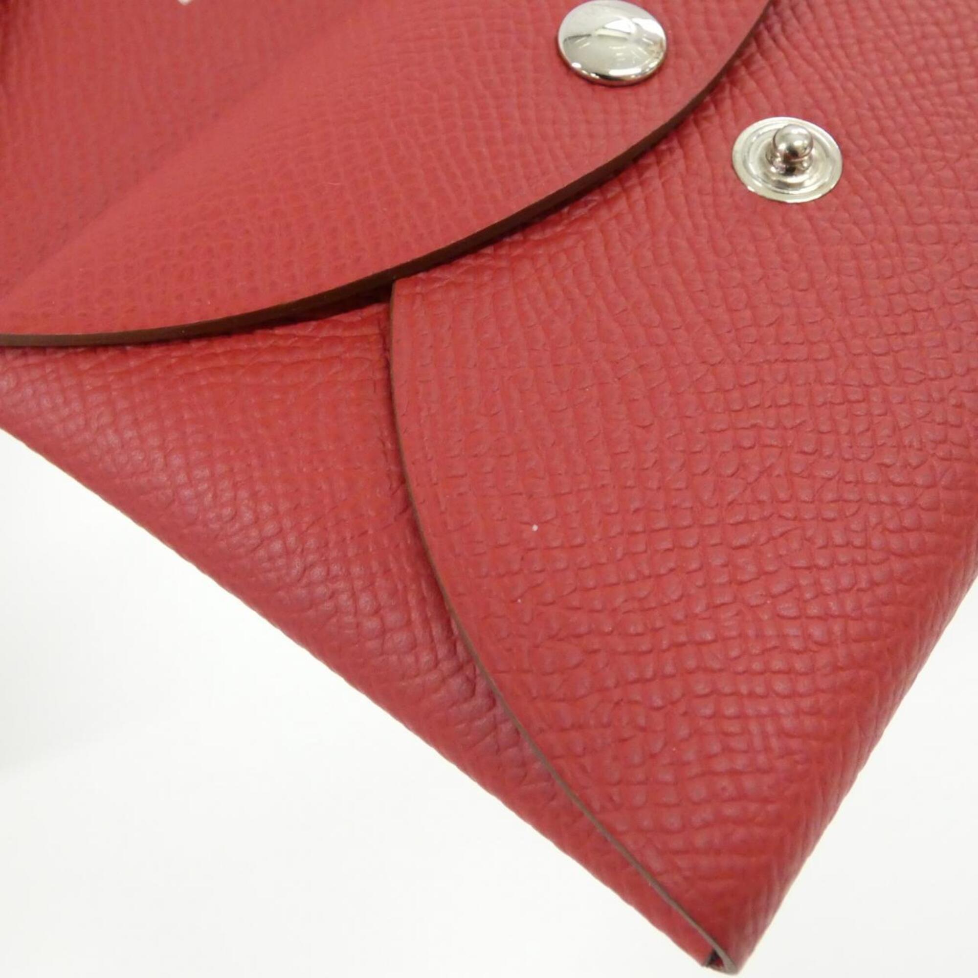 Hermes Rouge Garance Epsom Leather Coin Purse/Coin Case (Pre-Owned)