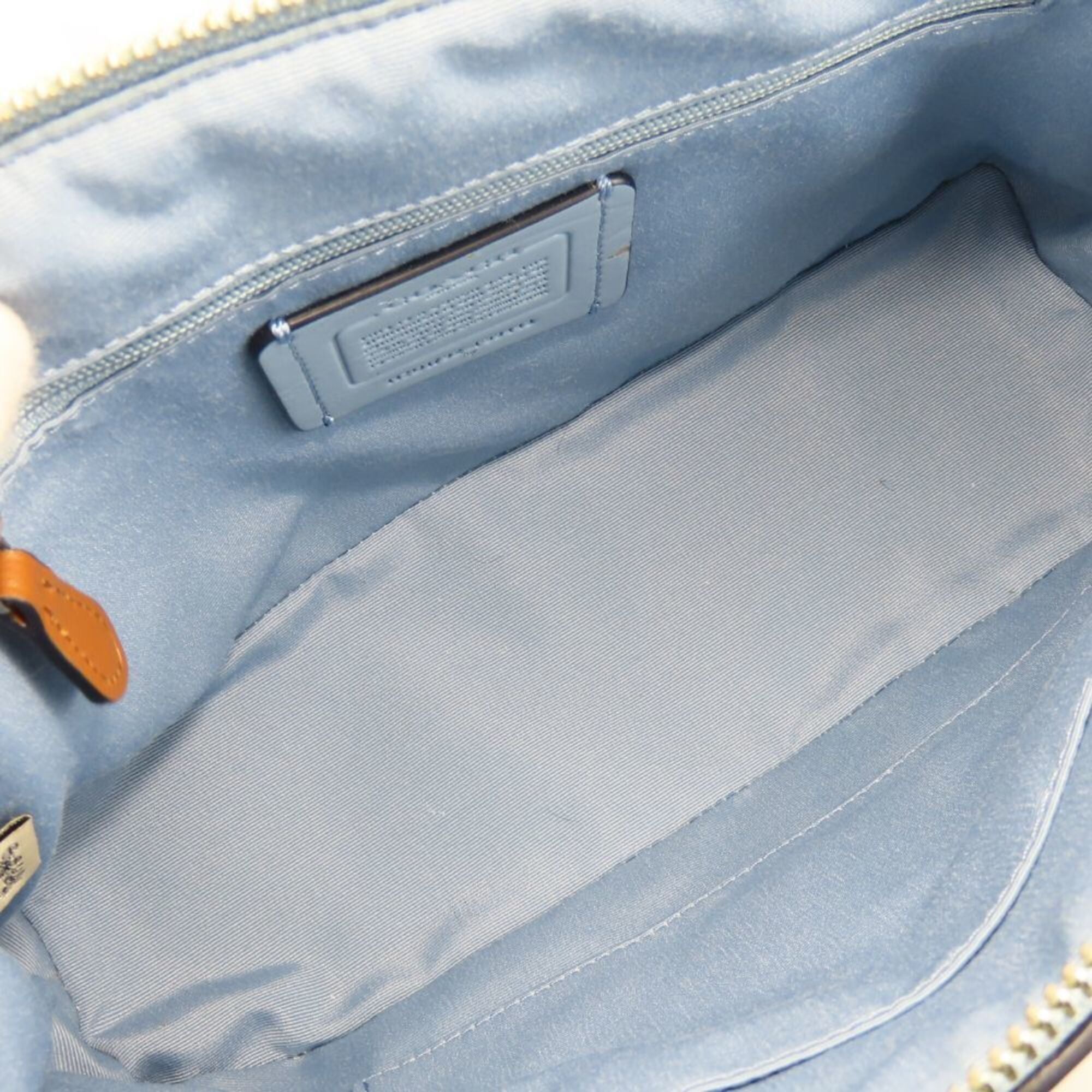 Coach Blue Pvc Leather Handbag Shoulder Bag (Pre-Owned)