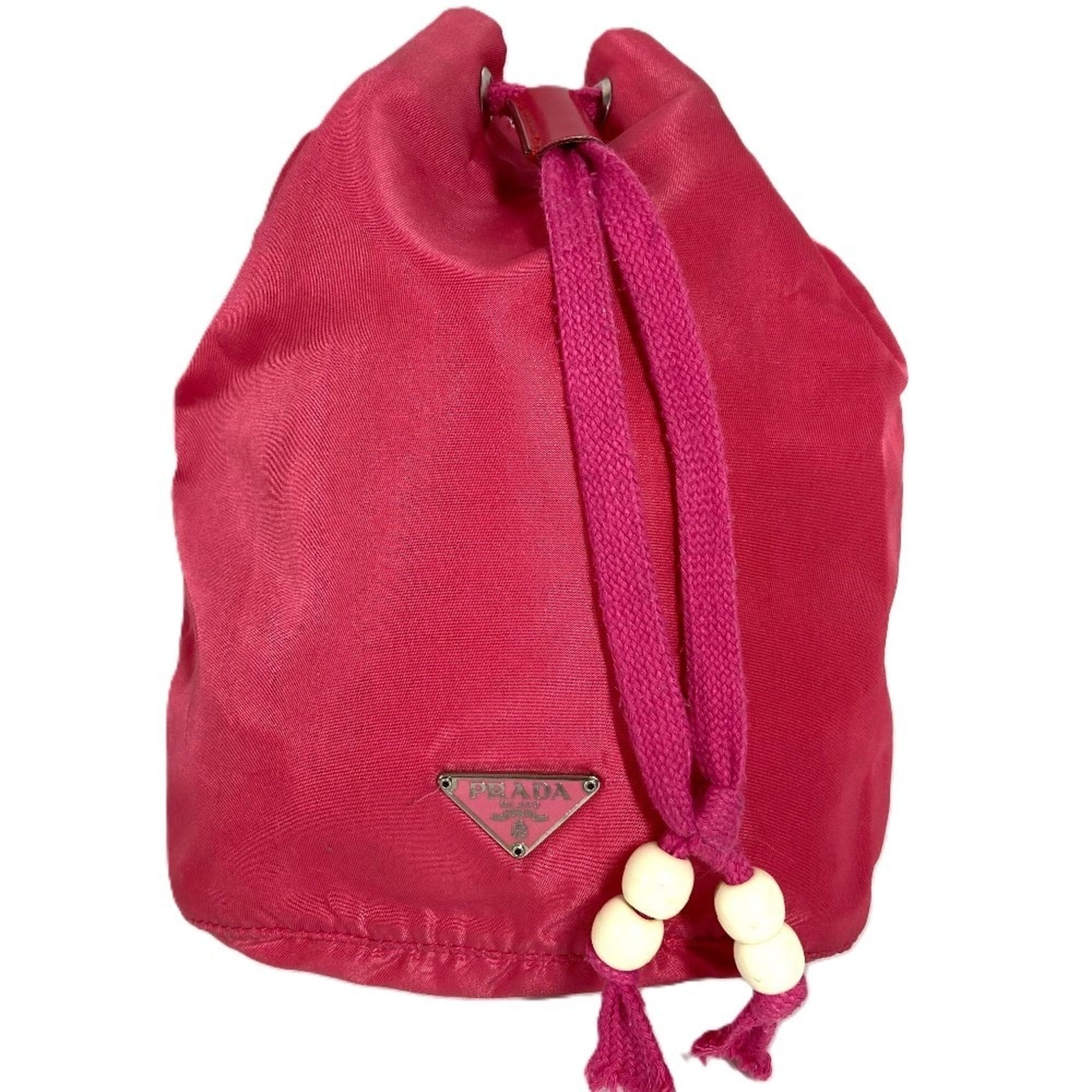 Prada Pink Nylon Handbag Pouch (Pre-Owned)