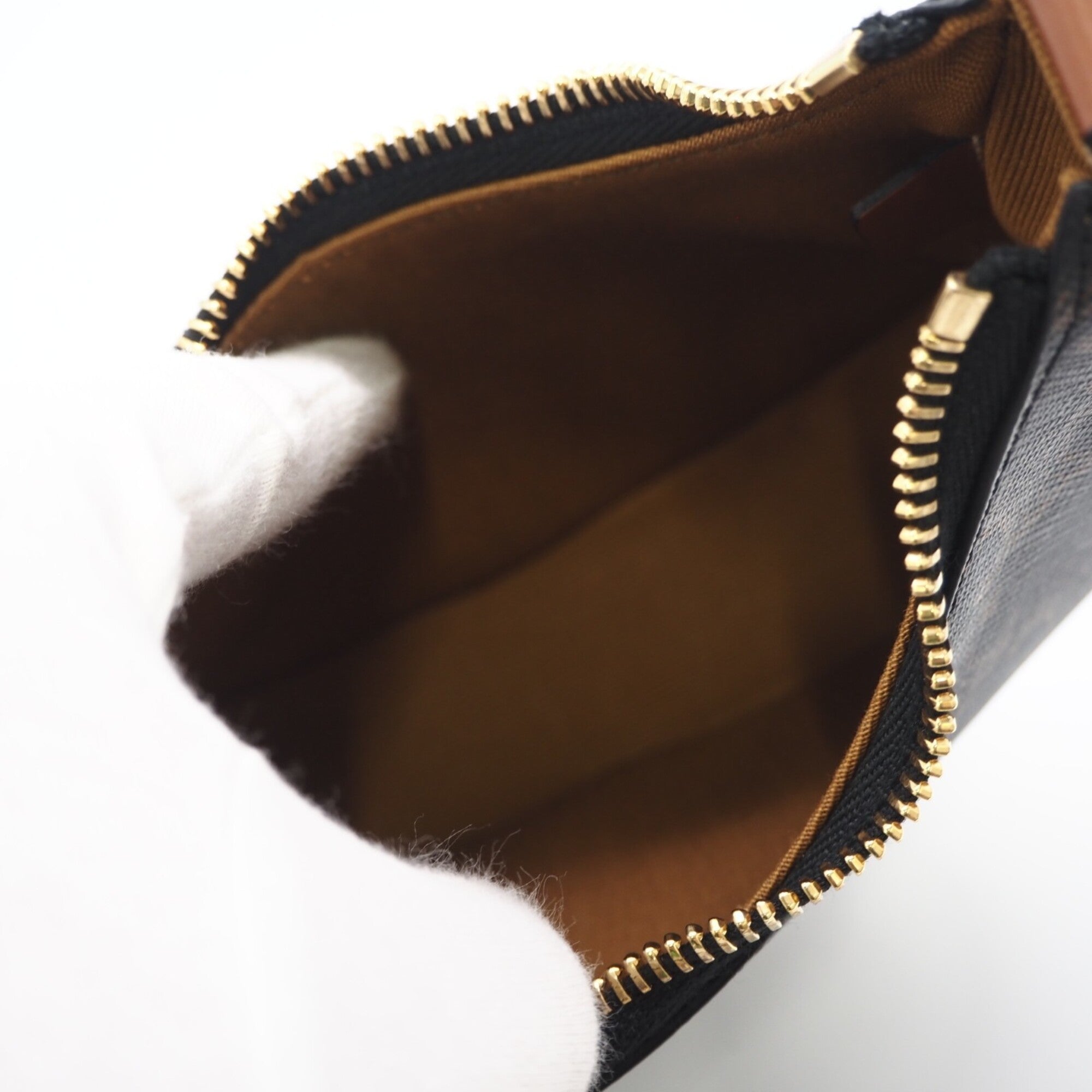 Celine Beige Brown Coated Canvas Leather Handbag Shoulder Bag (Pre-Owned)