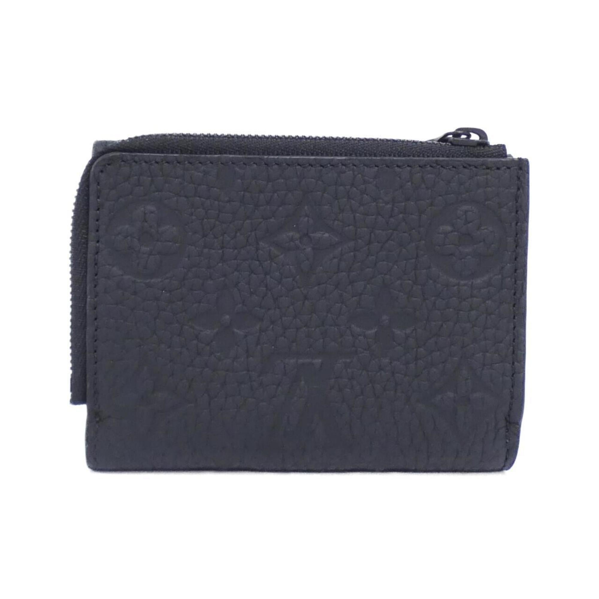 Louis Vuitton Black Leather Wallet (Tri-Fold) (Pre-Owned)
