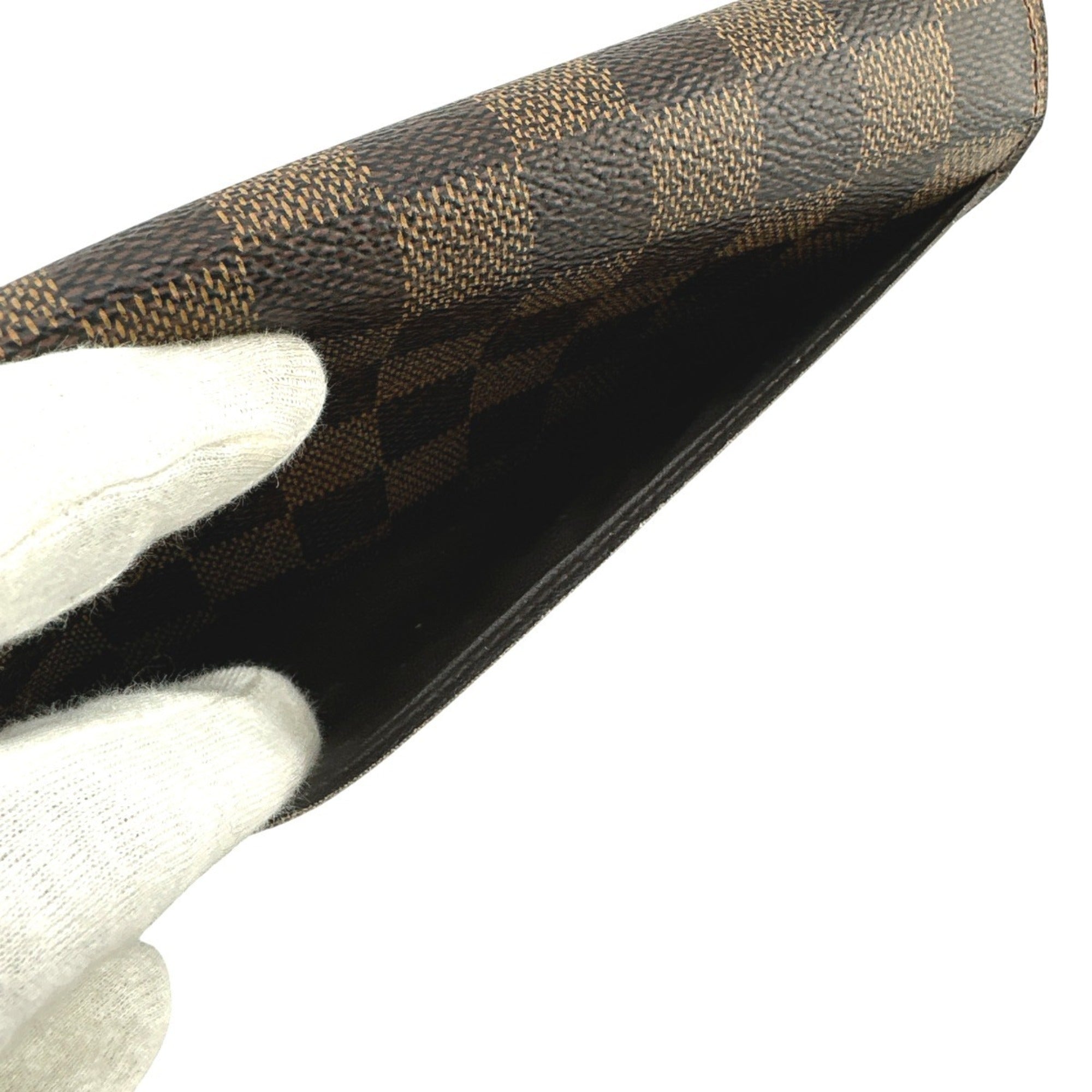 Louis Vuitton Brown Damier Canvas Long Wallet (Tri-Fold) (Pre-Owned)