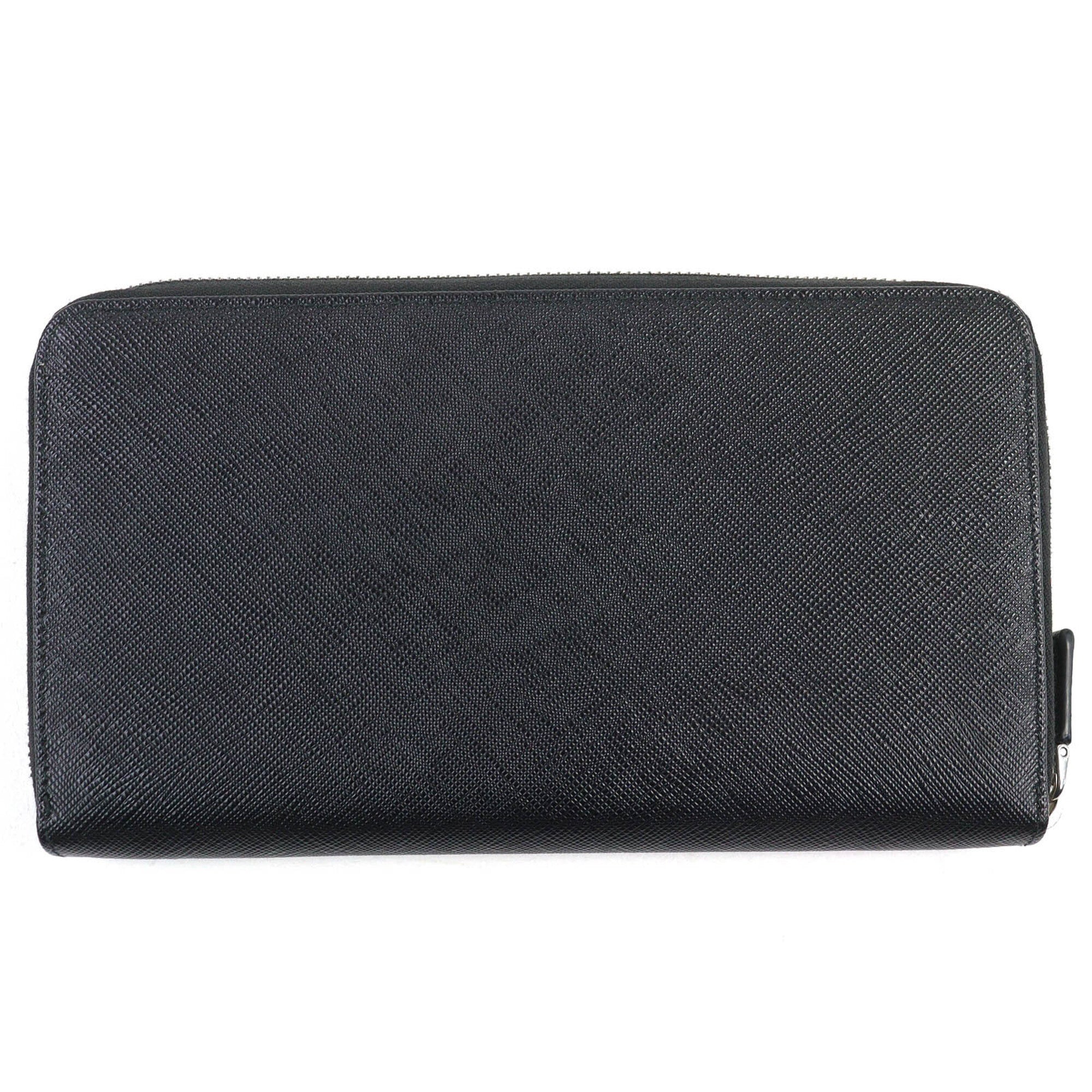 Prada Black Leather Long Wallet (Bi-Fold) (Pre-Owned)