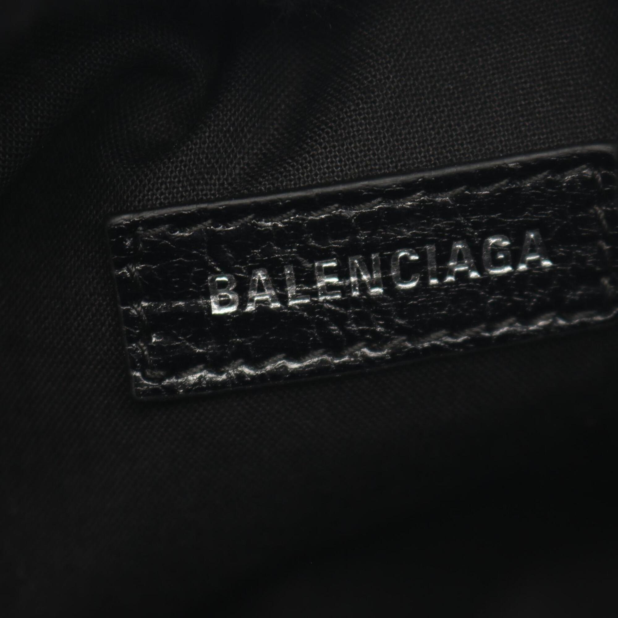 Balenciaga Black Leather Handbag Shoulder Bag (Pre-Owned)