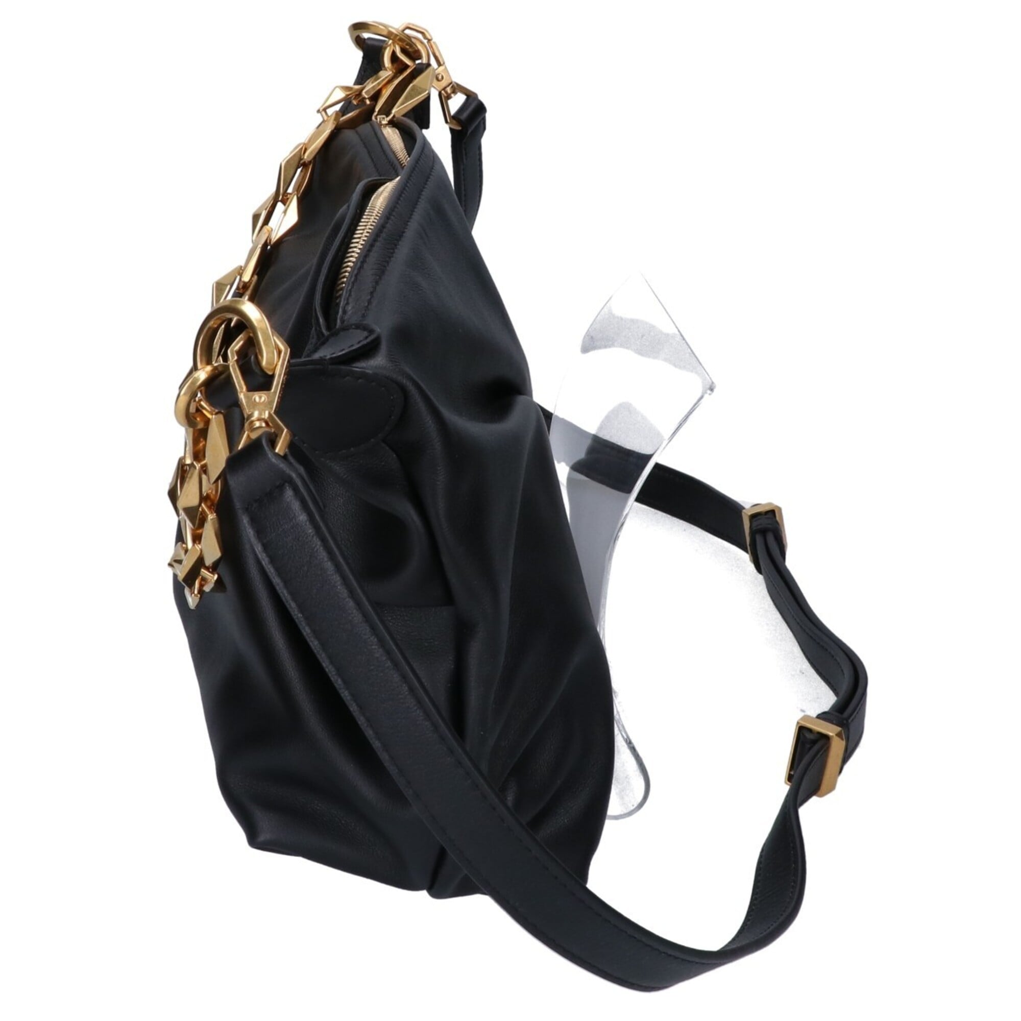 Jimmy Choo Black Leather Shoulder Bag (Pre-Owned)