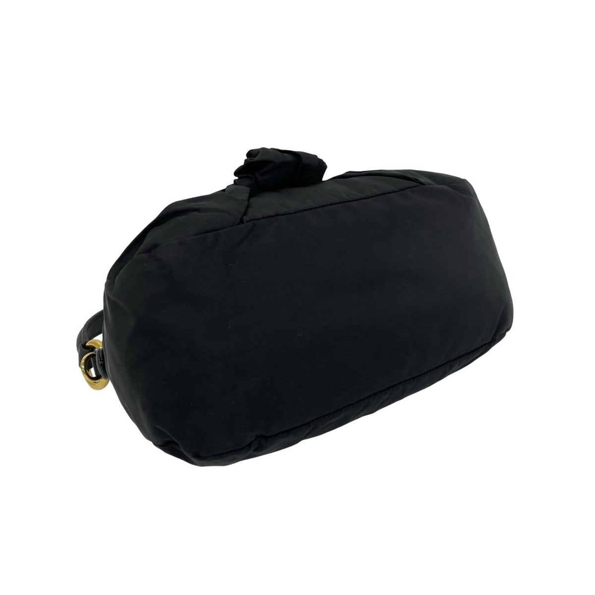 Prada Black Nylon Leather Handbag Shoulder Bag (Pre-Owned)