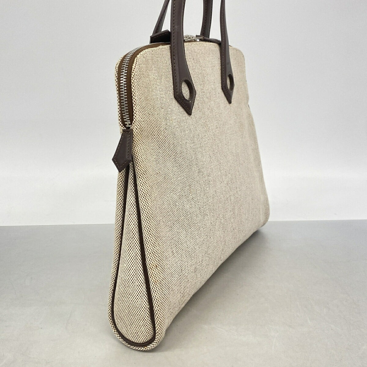 Hermes Brown Toile H Handbag (Pre-Owned)