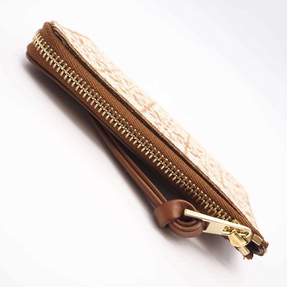 Loewe Brown Cream Canvas Leather Coin Purse/Coin Case (Pre-Owned)