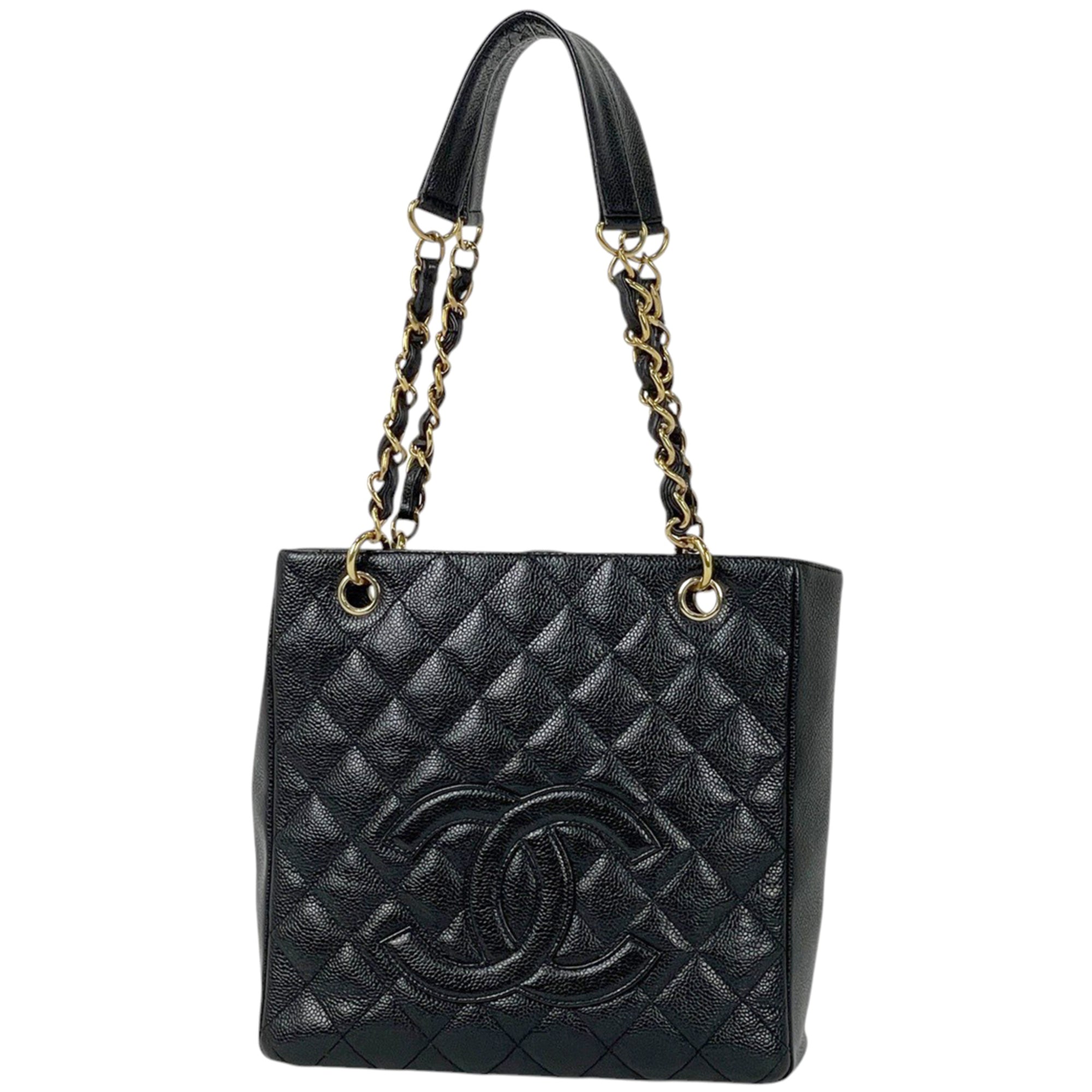 Chanel Matelasse Black Grained Calfskin Tote Bag (Pre-Owned)