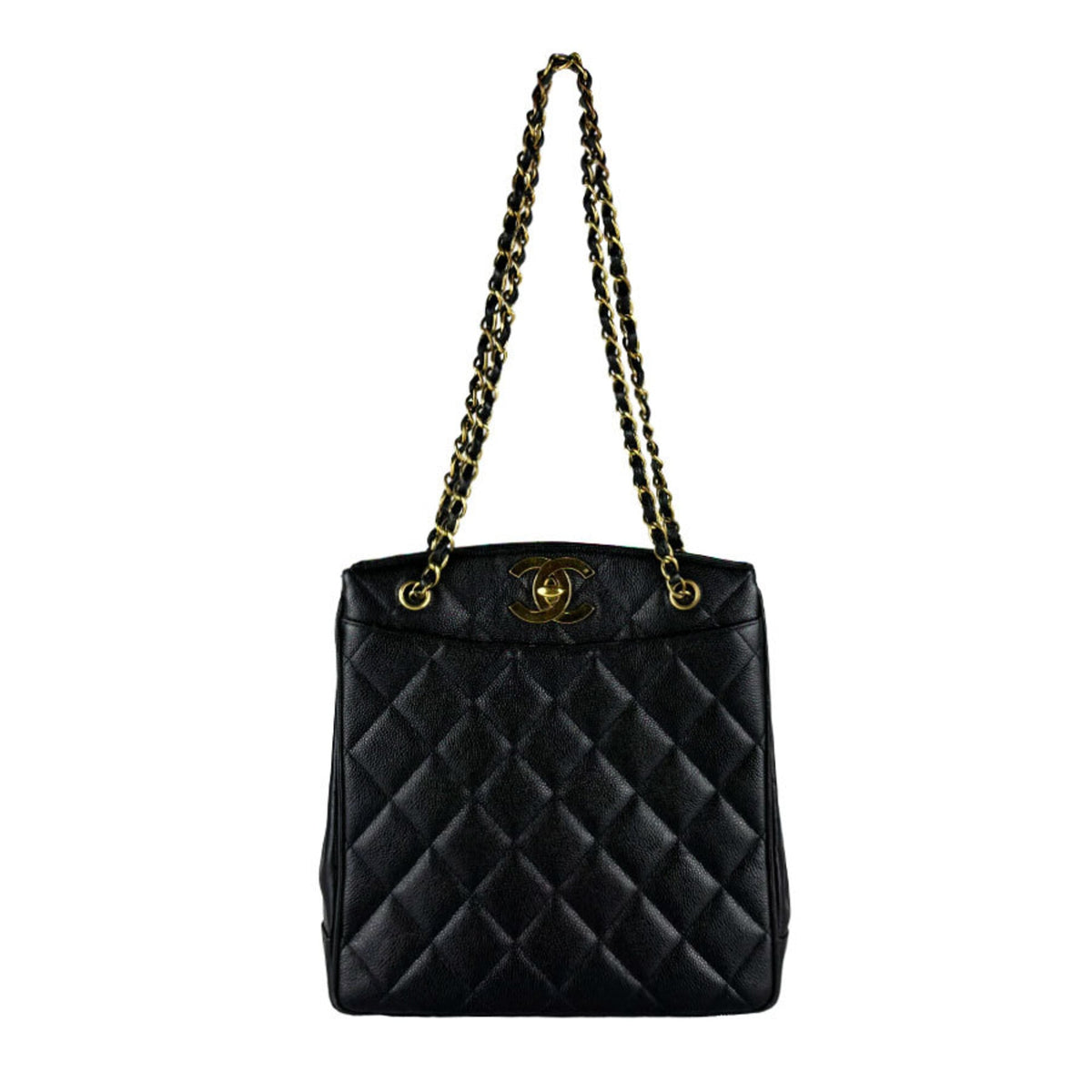 Chanel Black Grained Calfskin Shoulder Bag (Pre-Owned)