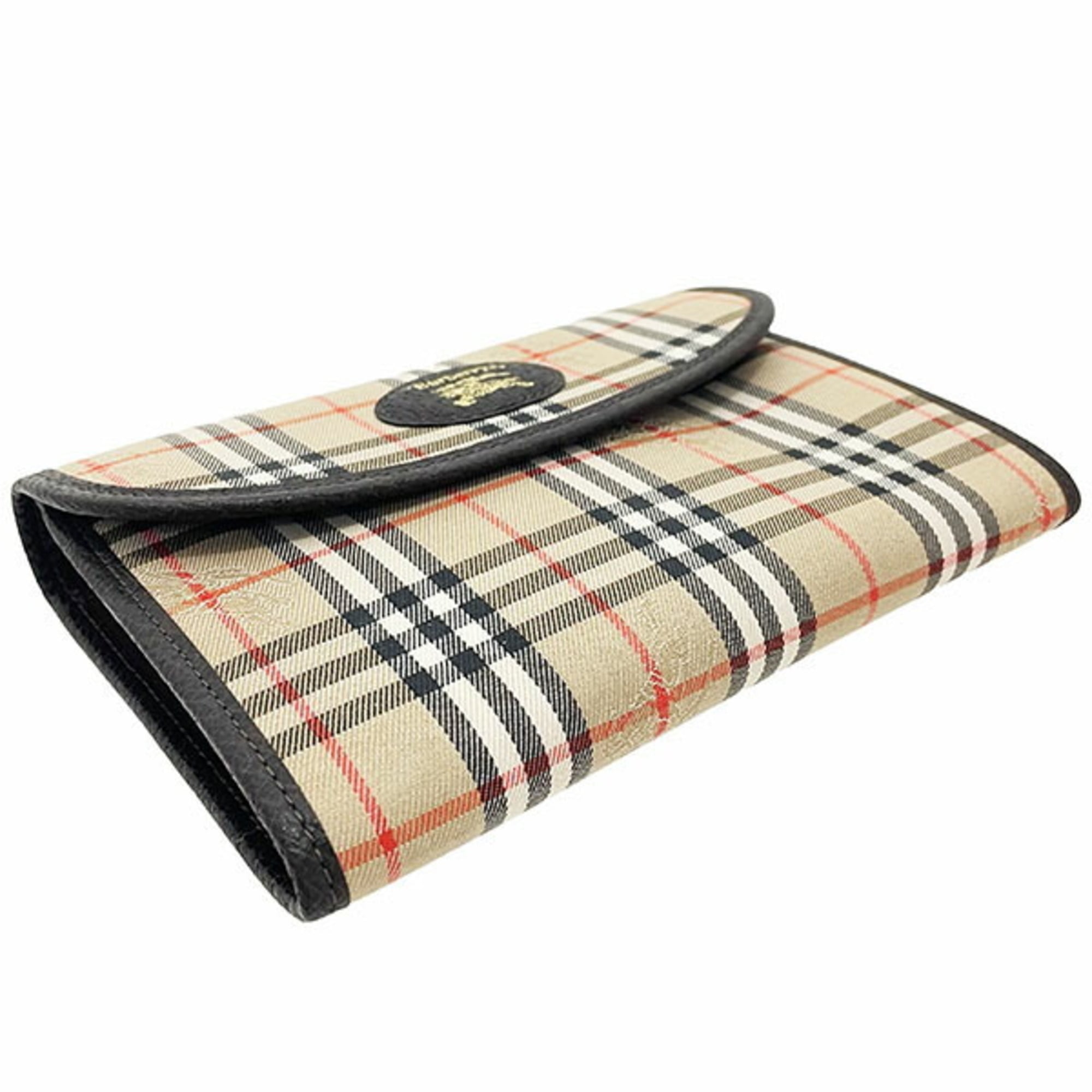 Burberry Beige Dark Brown Canvas Leather (Pre-Owned)