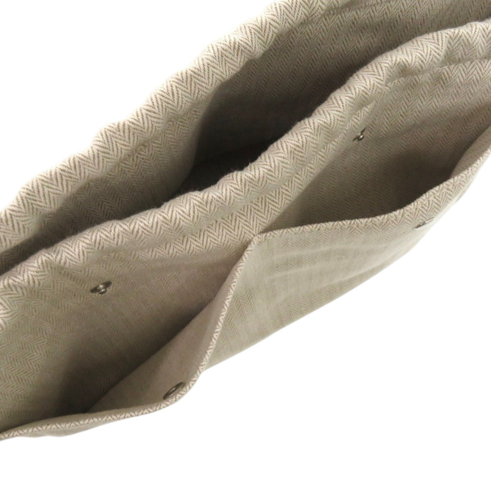 Hermes Beige Brown Cotton Pouch (Pre-Owned)