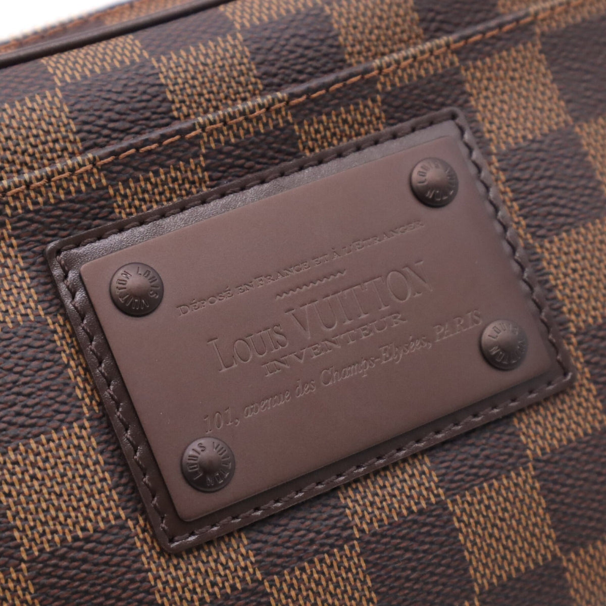 Louis Vuitton Beige Brown Coated Canvas Leather Sling Bag (Pre-Owned)