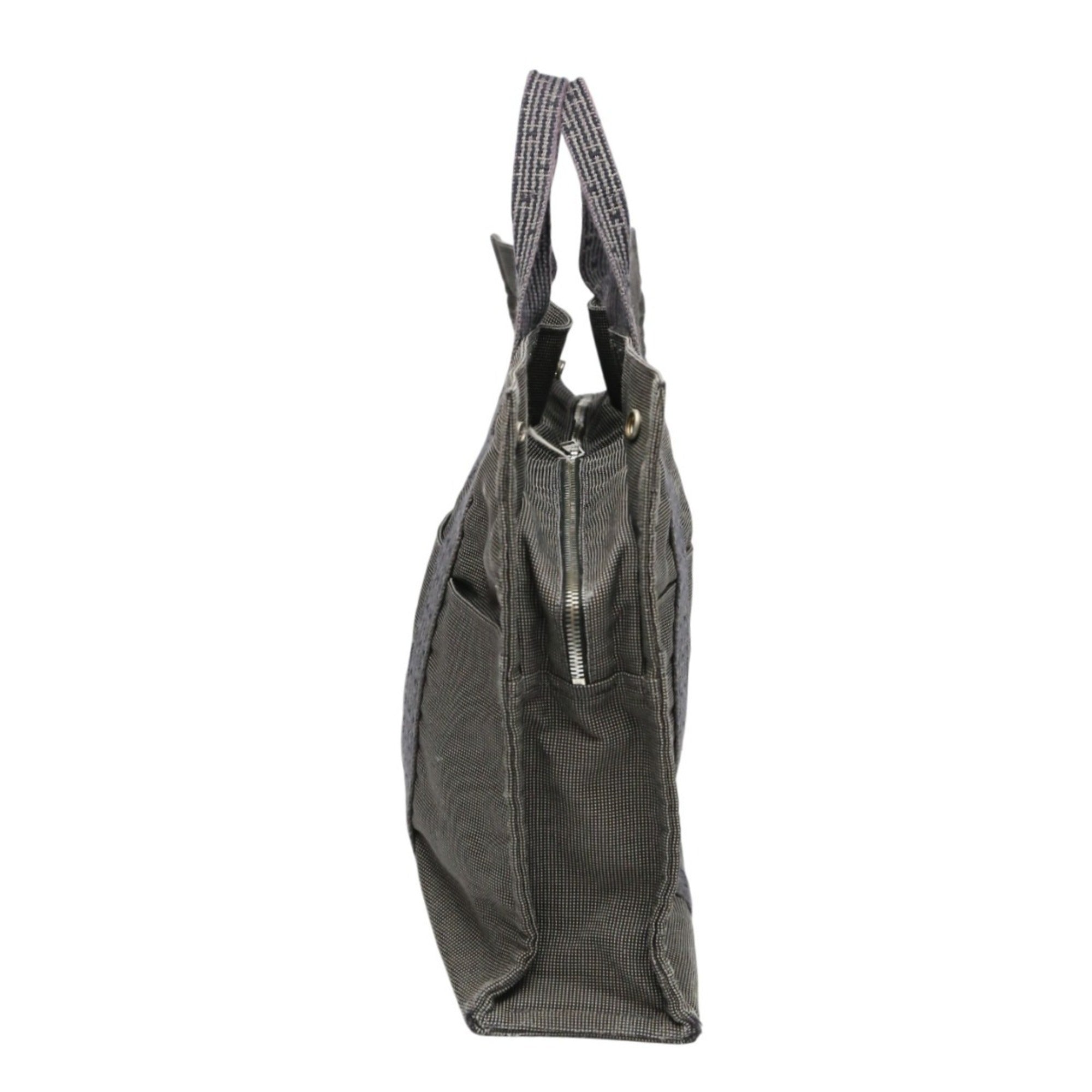 Hermes Her Line Gray Canvas Tote Bag (Pre-Owned)