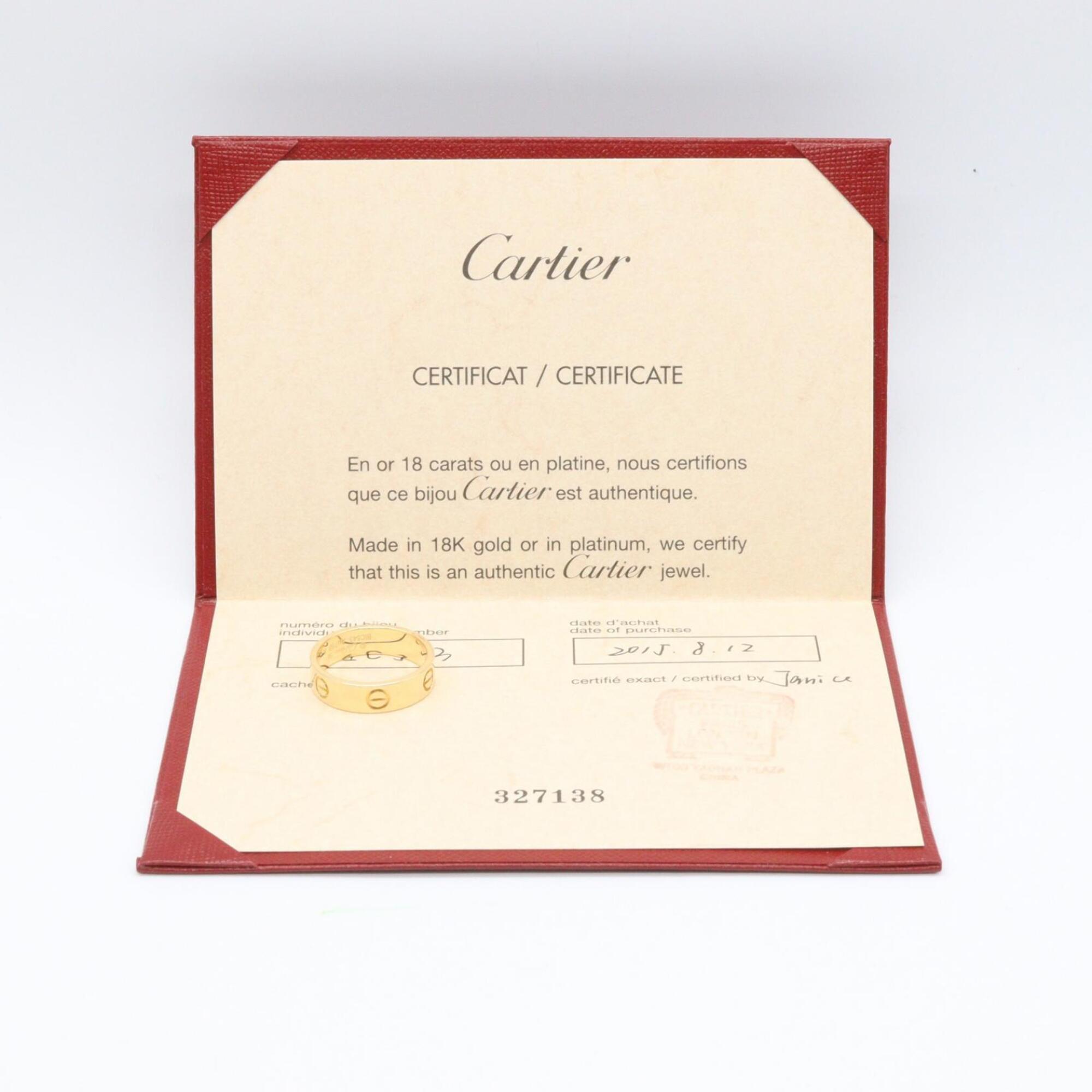 Cartier Gold Yellow Gold (18K) Band Ring (Pre-Owned)