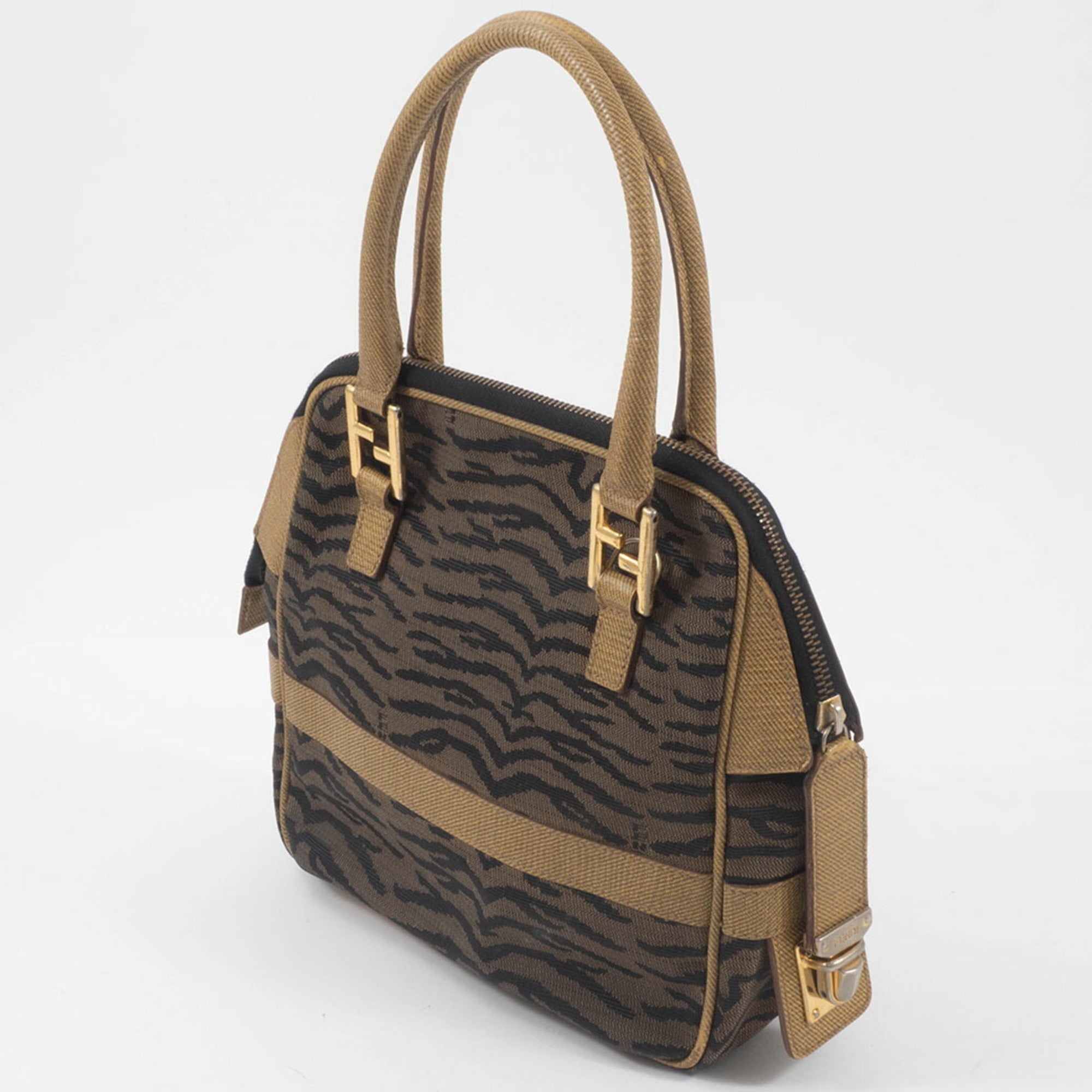 Fendi Brown Canvas Shoulder Bag (Pre-Owned)