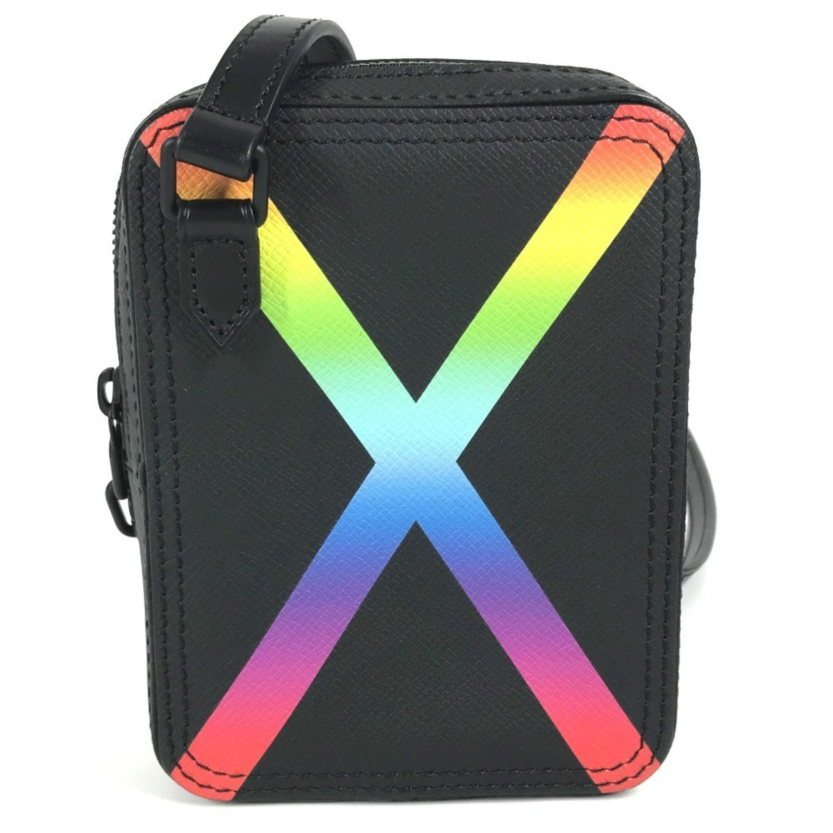 Louis Vuitton Black Multi-Color Taiga Leather Pochette Shoulder Bag (Pre-Owned)