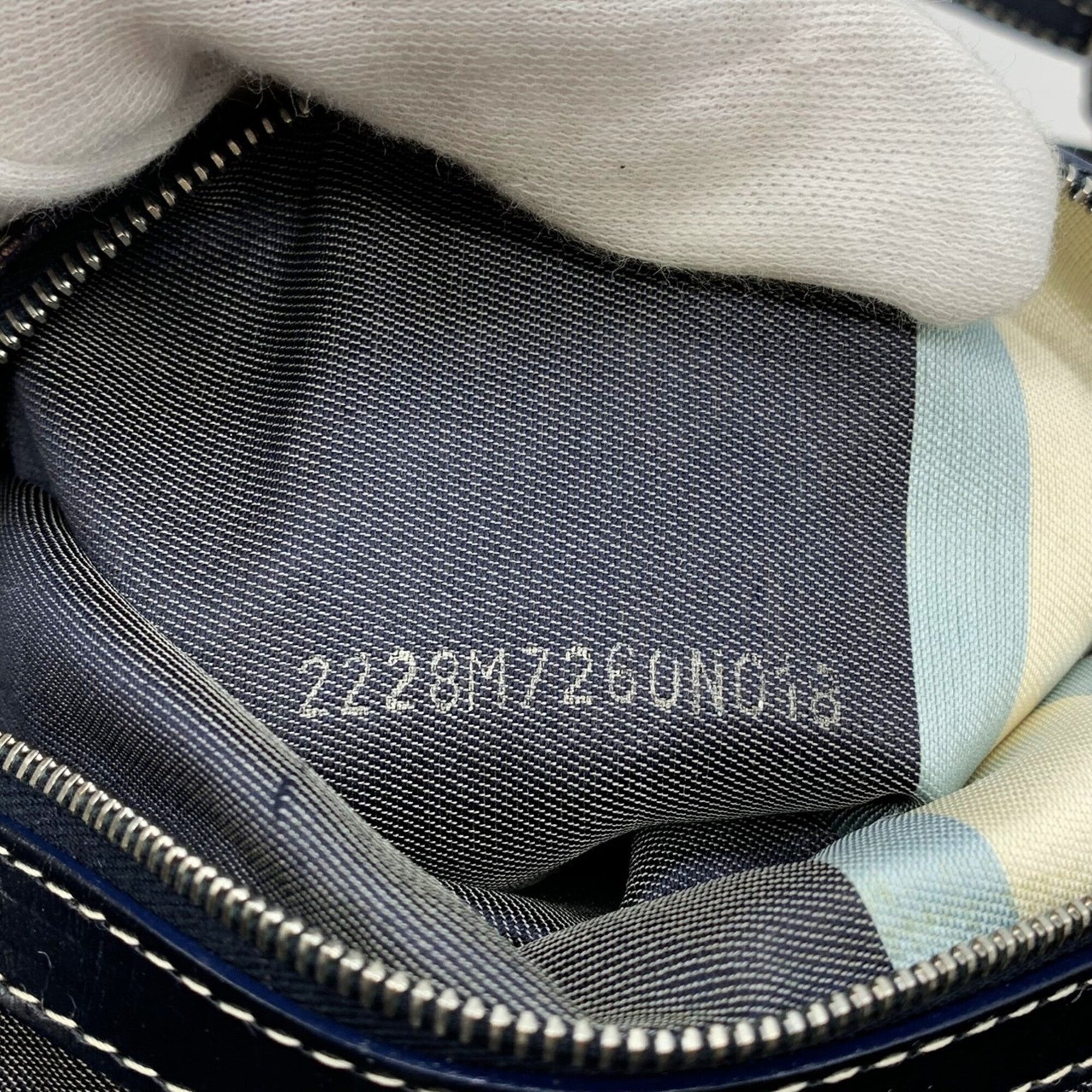 Fendi Navy Canvas Shoulder Bag Tote Bag (Pre-Owned)